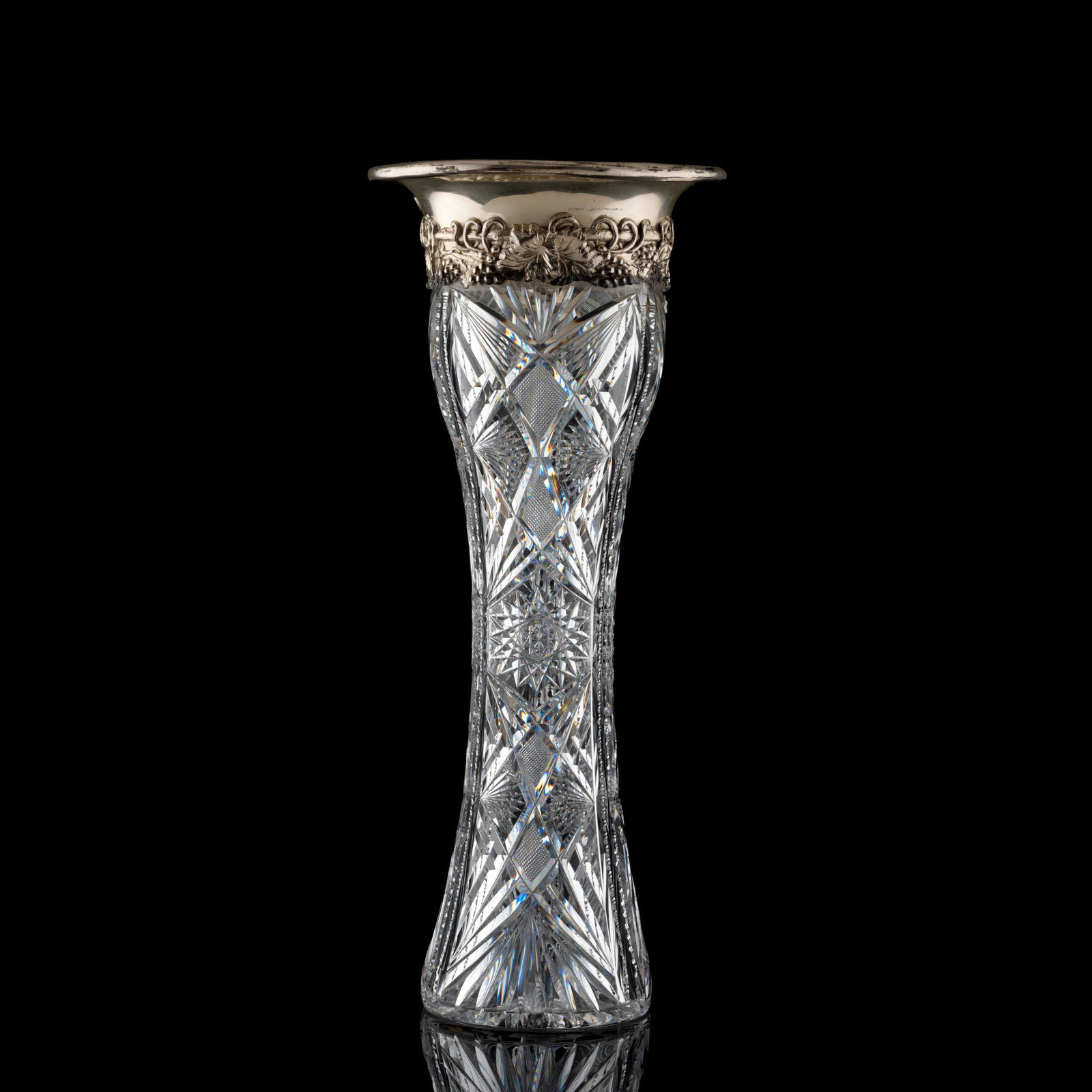 A Brilliant-Period Cut Glass Vase with an American (1 of 5)