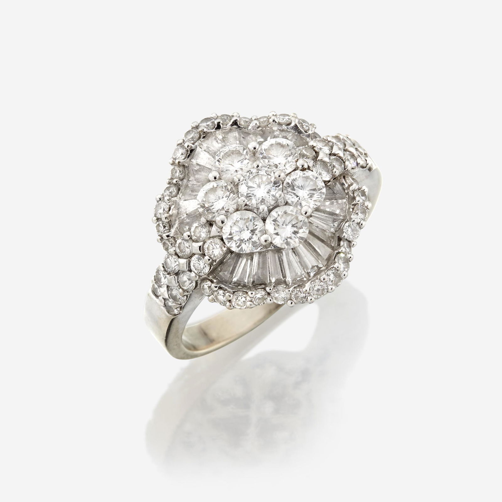 A diamond and eighteen karat white gold ring (1 of 2)
