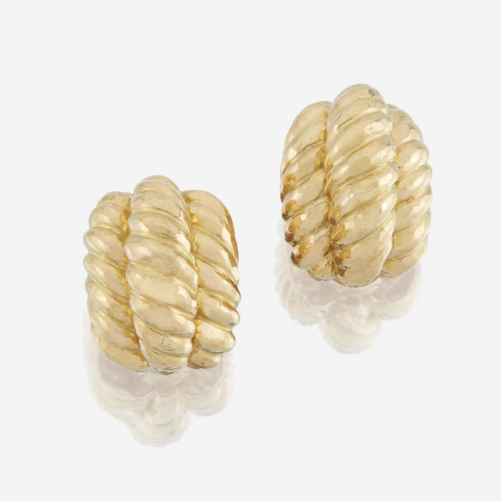 A pair of eighteen karat gold earrings, David Webb (1 of 2)