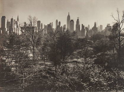 Samuel Gottscho (American, 1875-1971) A Late Afternoon: Samuel Gottscho (American, 1875-1971) A Late Afternoon Silhouette from the Bolivar Monument, 1933 gelatin silver print titled in pencil (margin recto) 7 1/4 x 10 inches. Property from the Ginny L.