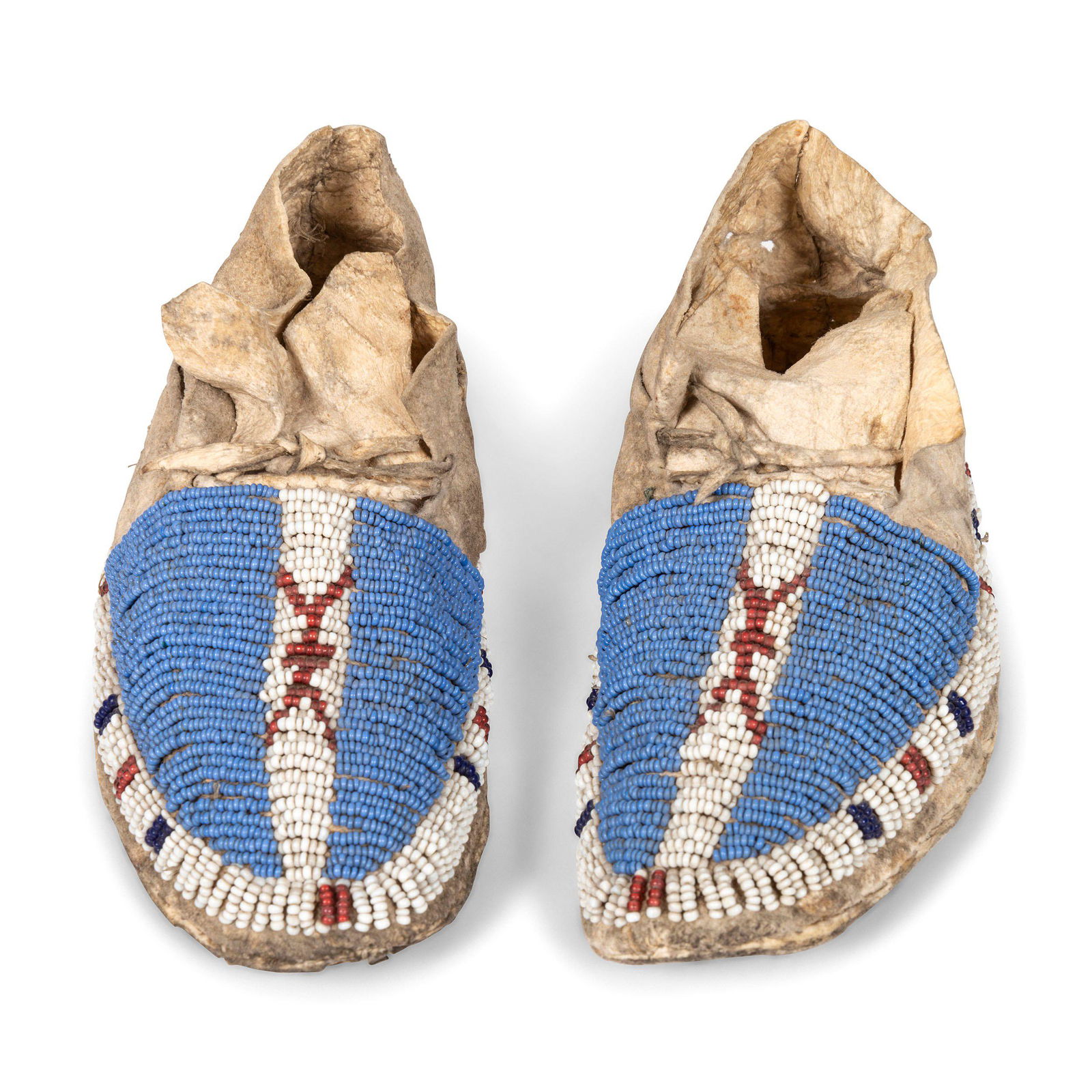 Sioux Child's Beaded Hide Moccasins length 6 1/4 inches (1 of 5)