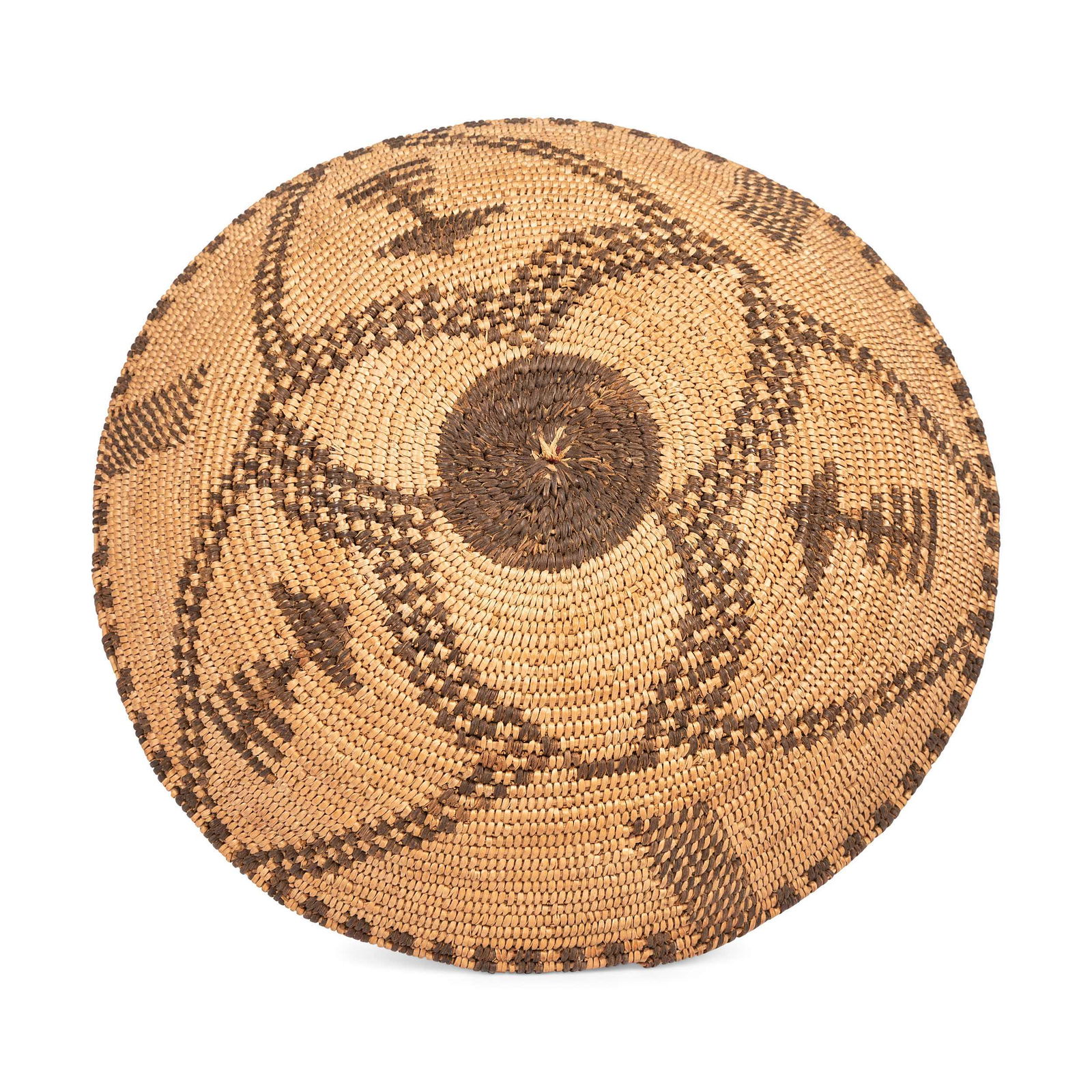 Apache Basketry Tray height 2 1/4 inches x diameter 8 (1 of 4)