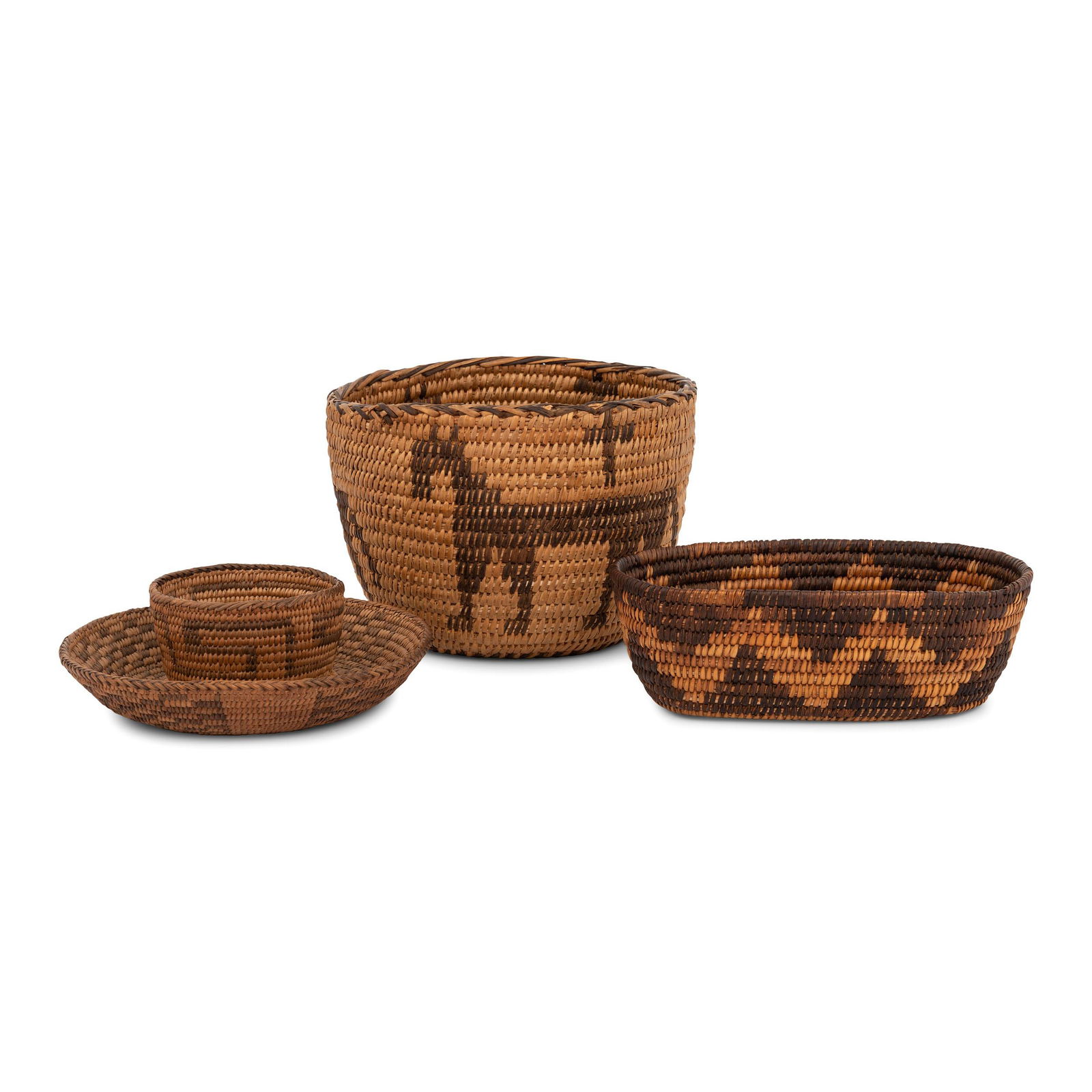 Akimel O'odham Baskets largest height 5 1/2 x diameter (1 of 4)