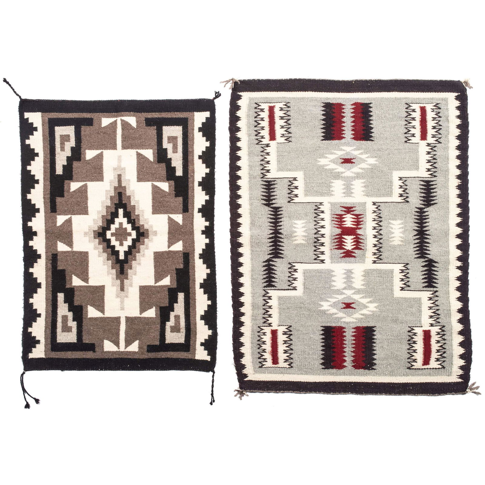 Navajo Two Grey Hills and Storm Pattern Samplers / Rugs (1 of 1)