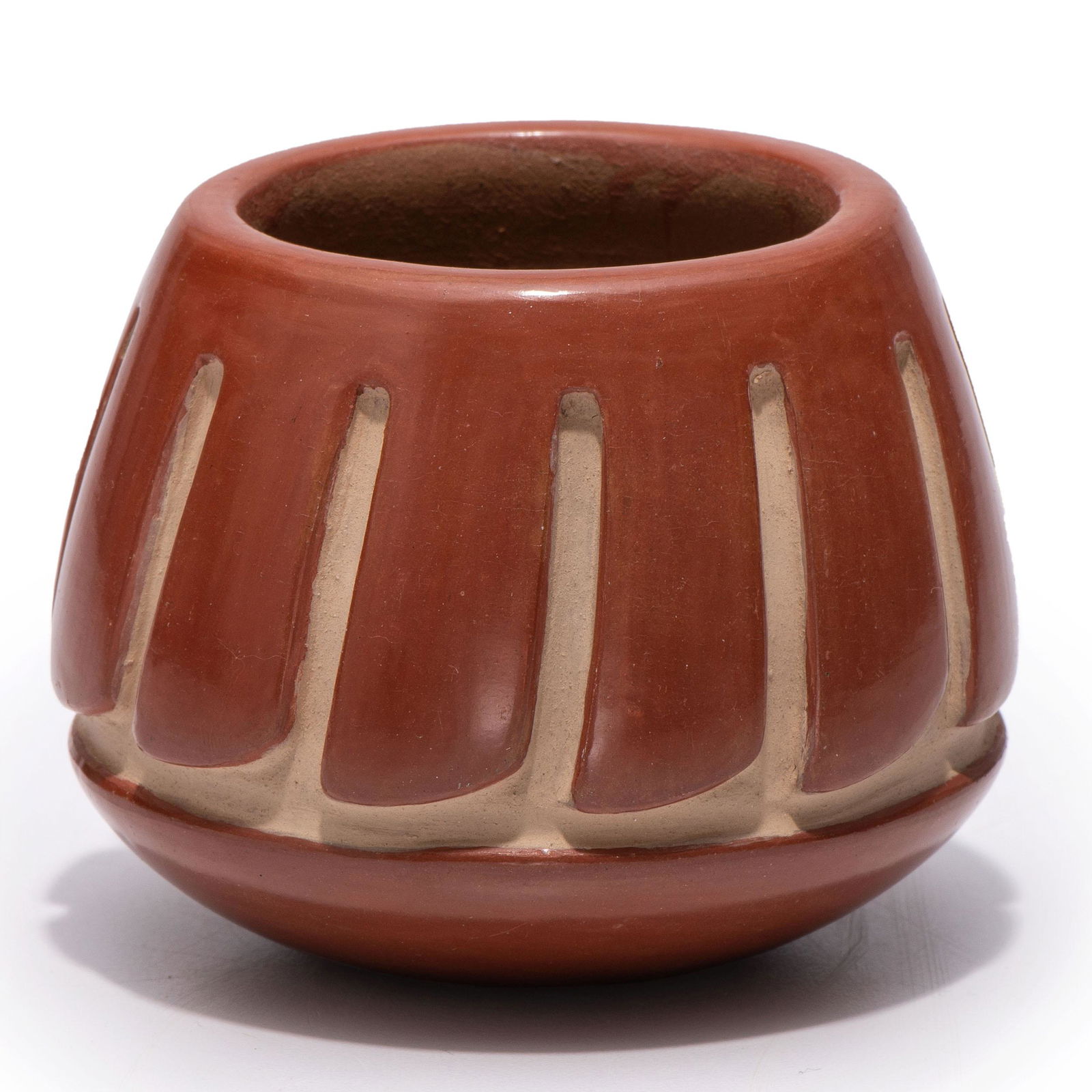 Mary Cain (Santa Clara, 1915-2010) Carved Redware Jar, (1 of 5)