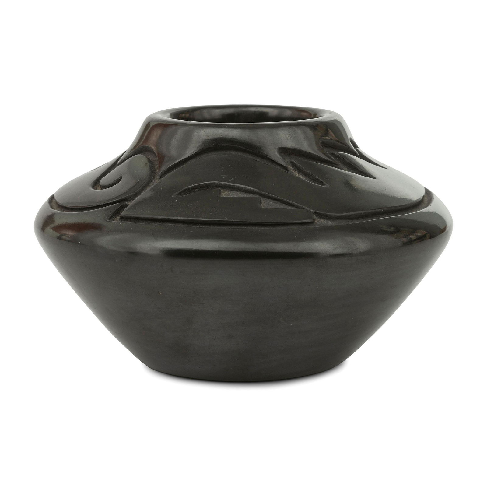 Toni Roller (Santa Clara, b. 1935) Carved Blackware Jar (1 of 6)