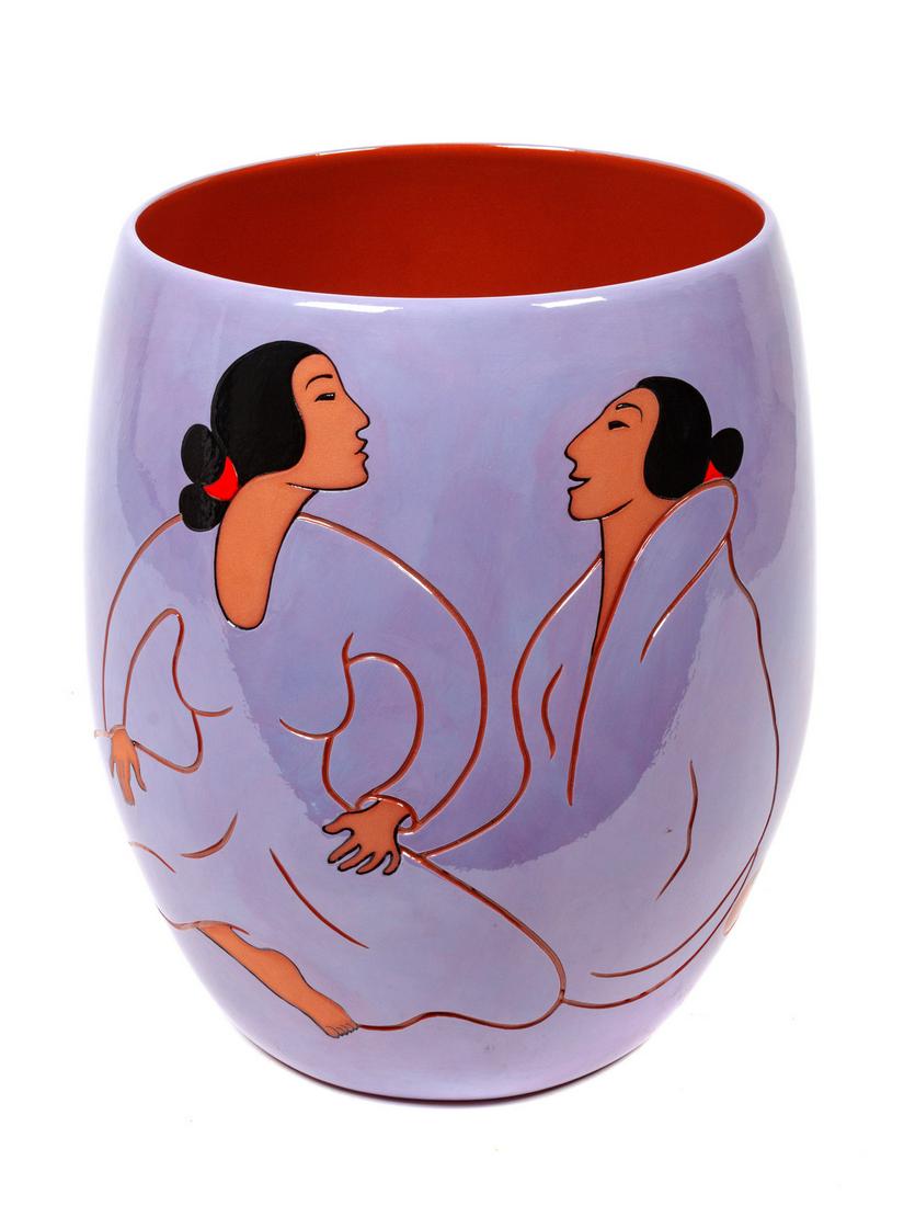 R.C. Gorman (Dine, 1932-2005) Painted Vase, edition (1 of 3)