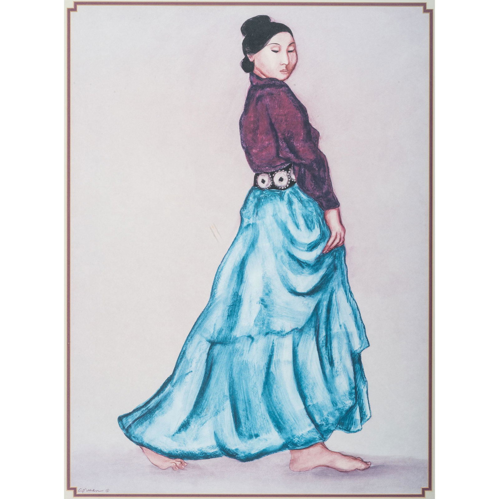 R.C. Gorman (Dine, 1932-2005) Maiden with Blue Skirt (1 of 3)