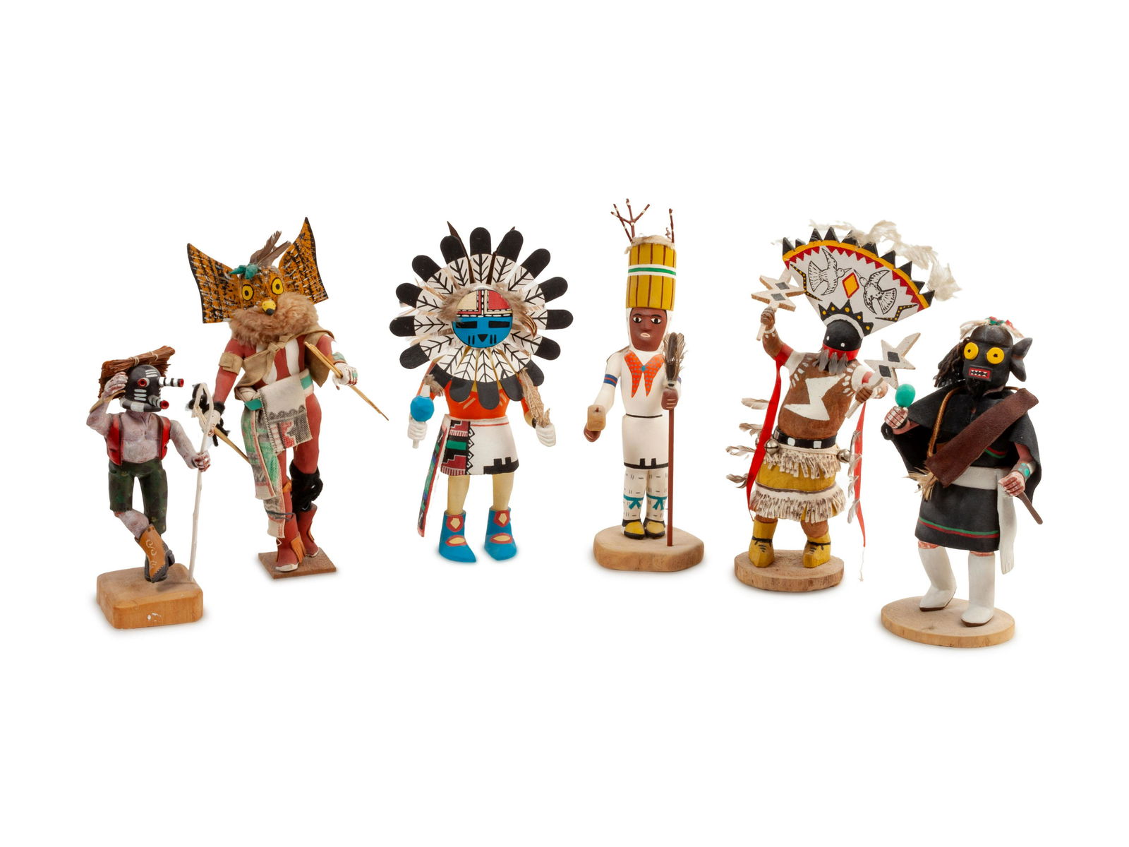 Collection of Hopi Katsinas and Apache Carvings largest (1 of 2)