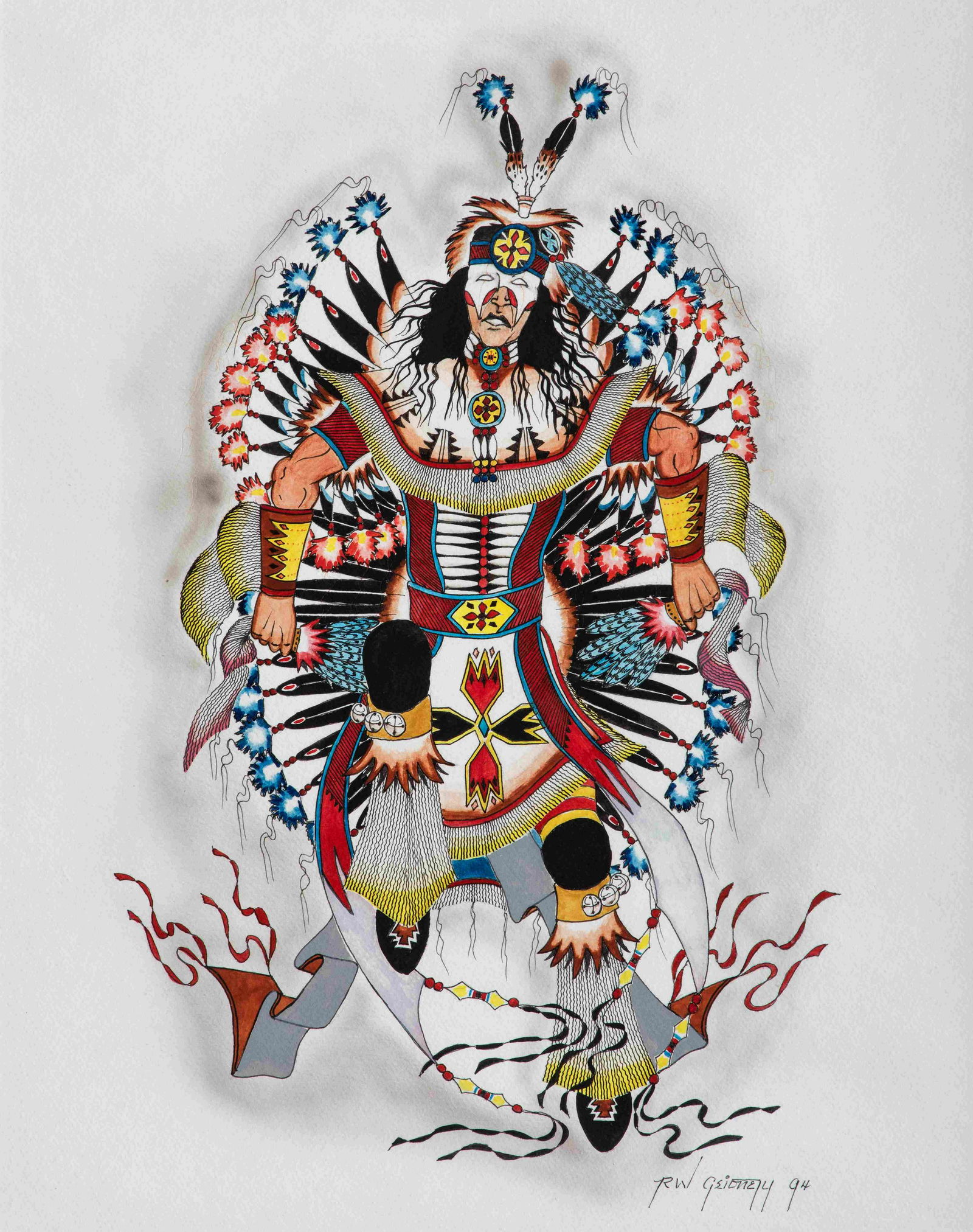 Ron Geionety (Kiowa, b. 1950) untitled, Fancy Dancer, (1 of 1)