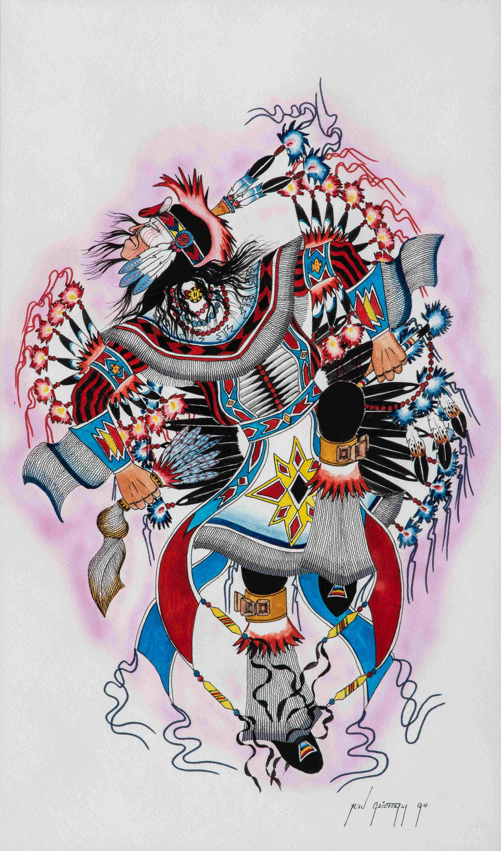Ron Geionety (Kiowa, b. 1950) untitled, Fancy Dancer, (1 of 1)