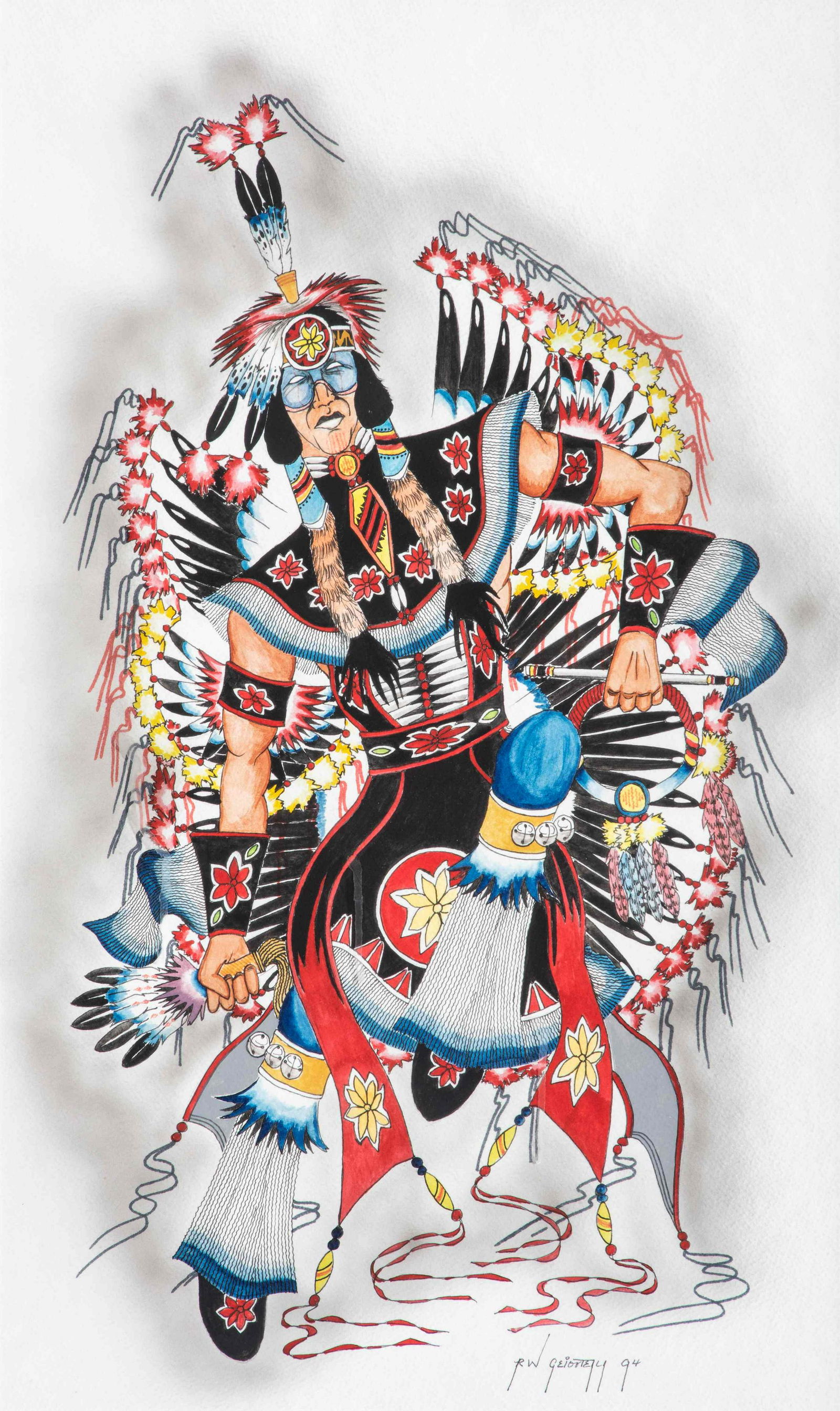 Ron Geionety (Kiowa, b. 1950) untitled, Fancy Dancer, (1 of 1)
