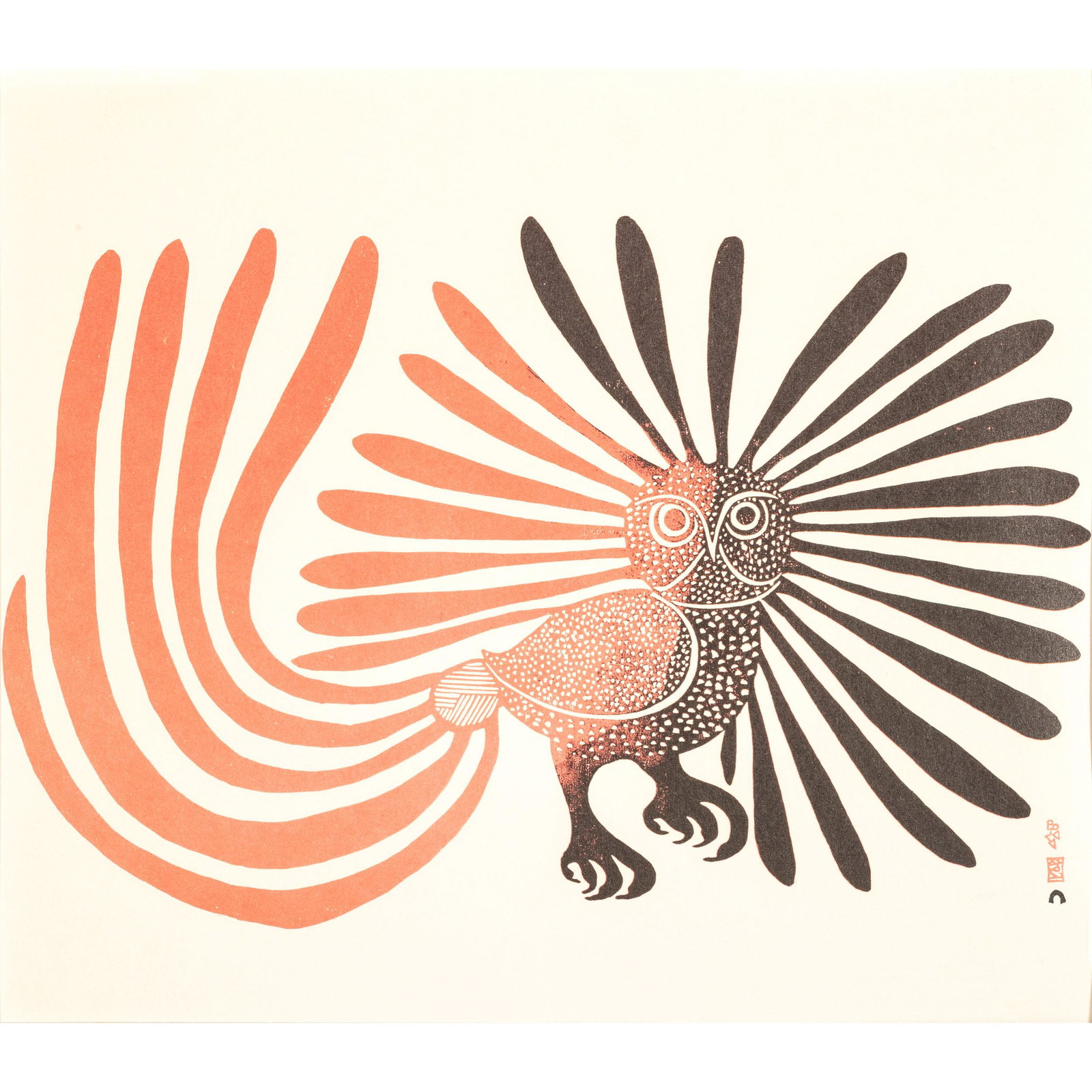 Kenojuak Ashevak (Inuit, 1927-2013) and Josephie Pootoo: Kenojuak Ashevak (Inuit, 1927-2013) and Josephie Pootoogook (Inuit, 1887-1958) double sided poster; PLEASE NOTE, this is likely a page extracted from a folio overall 14 x 13 1/2 inches
