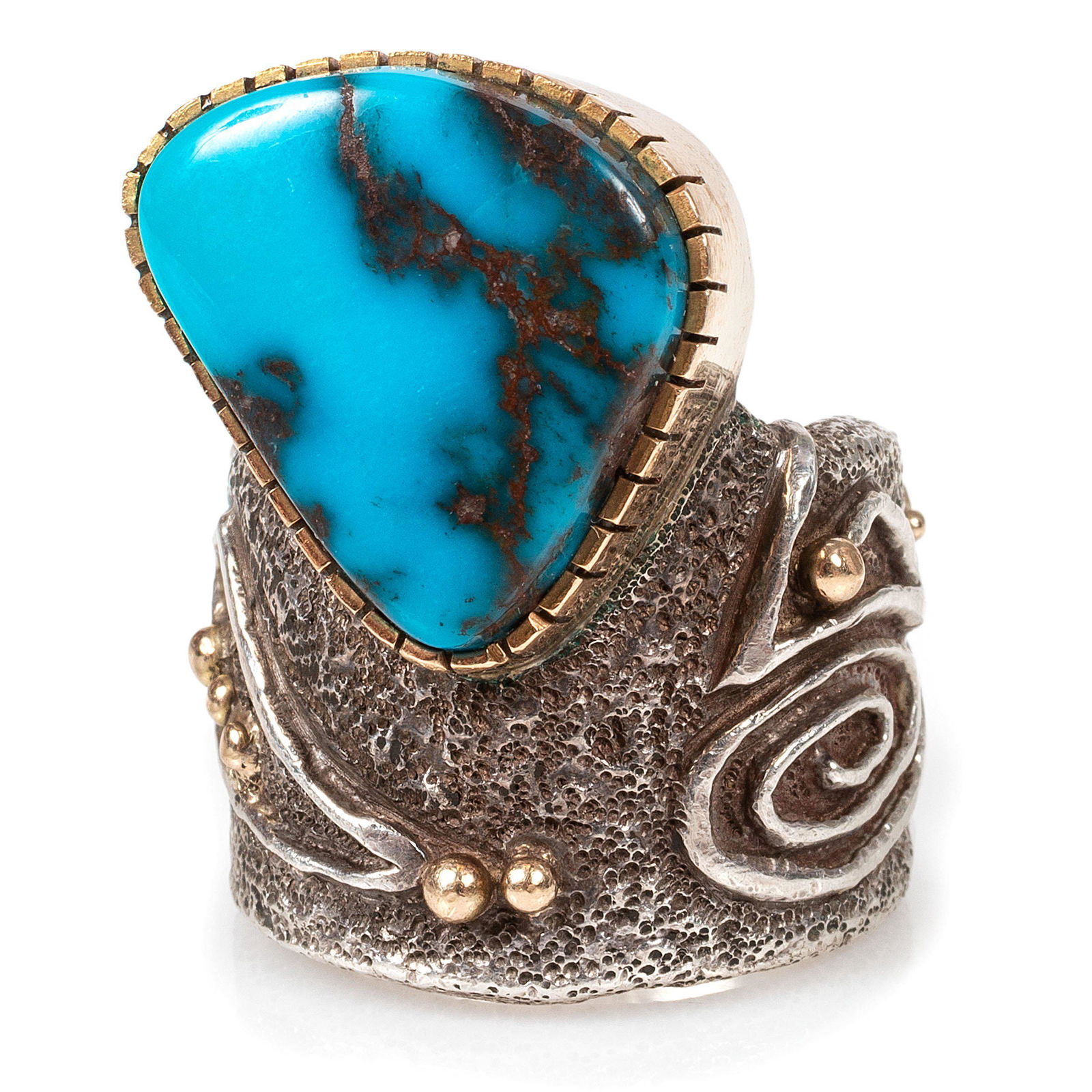 Jesse Monongya (Dine/Hopi, b. 1952) Tufa Cast Silver (1 of 5)