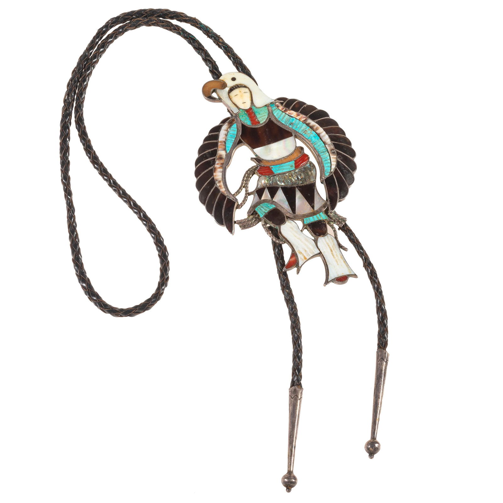 Eddie Beyuka (Zuni, 1921-2002) Silver and Mosaic Inlay (1 of 3)