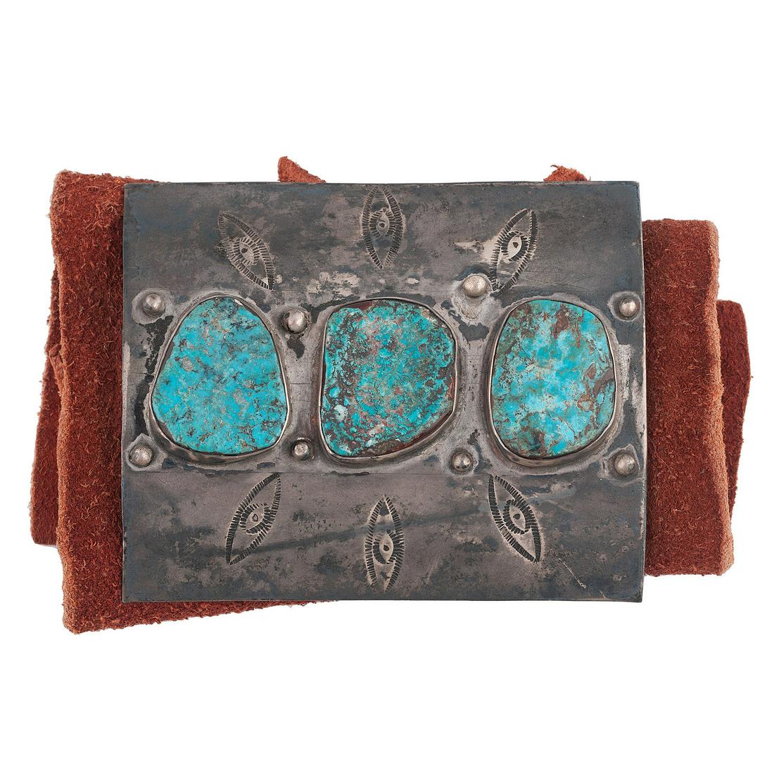 Navajo Silver and Turquoise Ketoh (1 of 2)