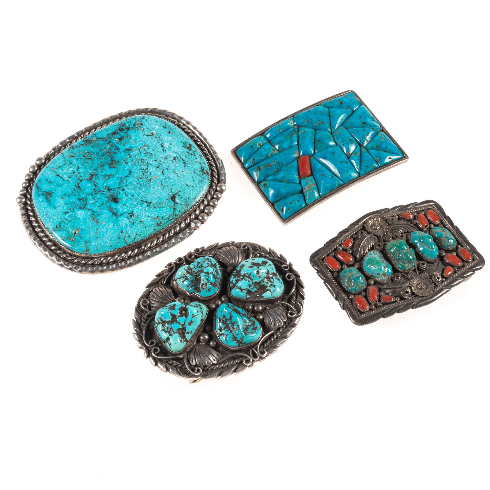 Group of Navajo Silver Belt Buckles (1 of 2)
