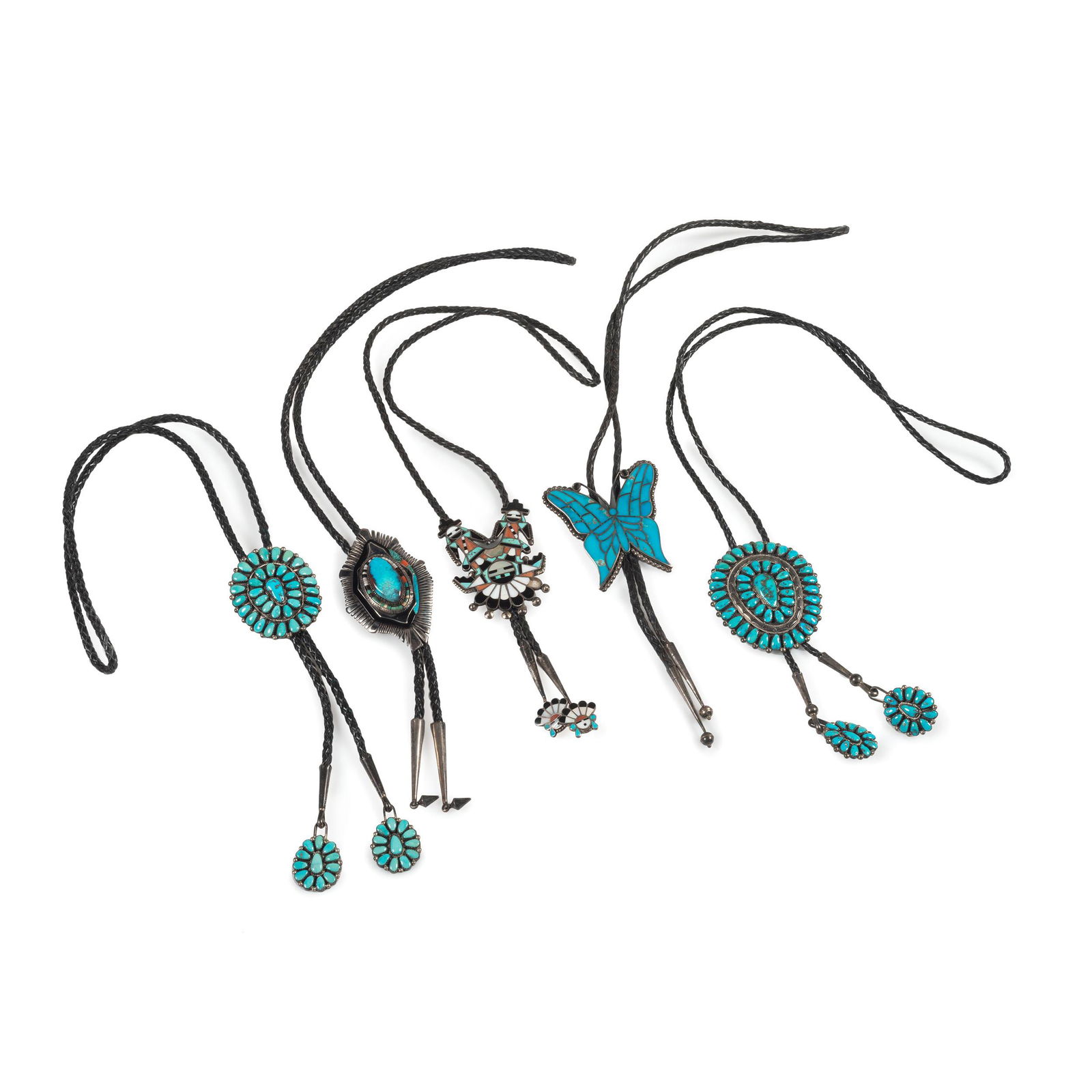 Navajo and Zuni Silver Bolo Ties (1 of 3)