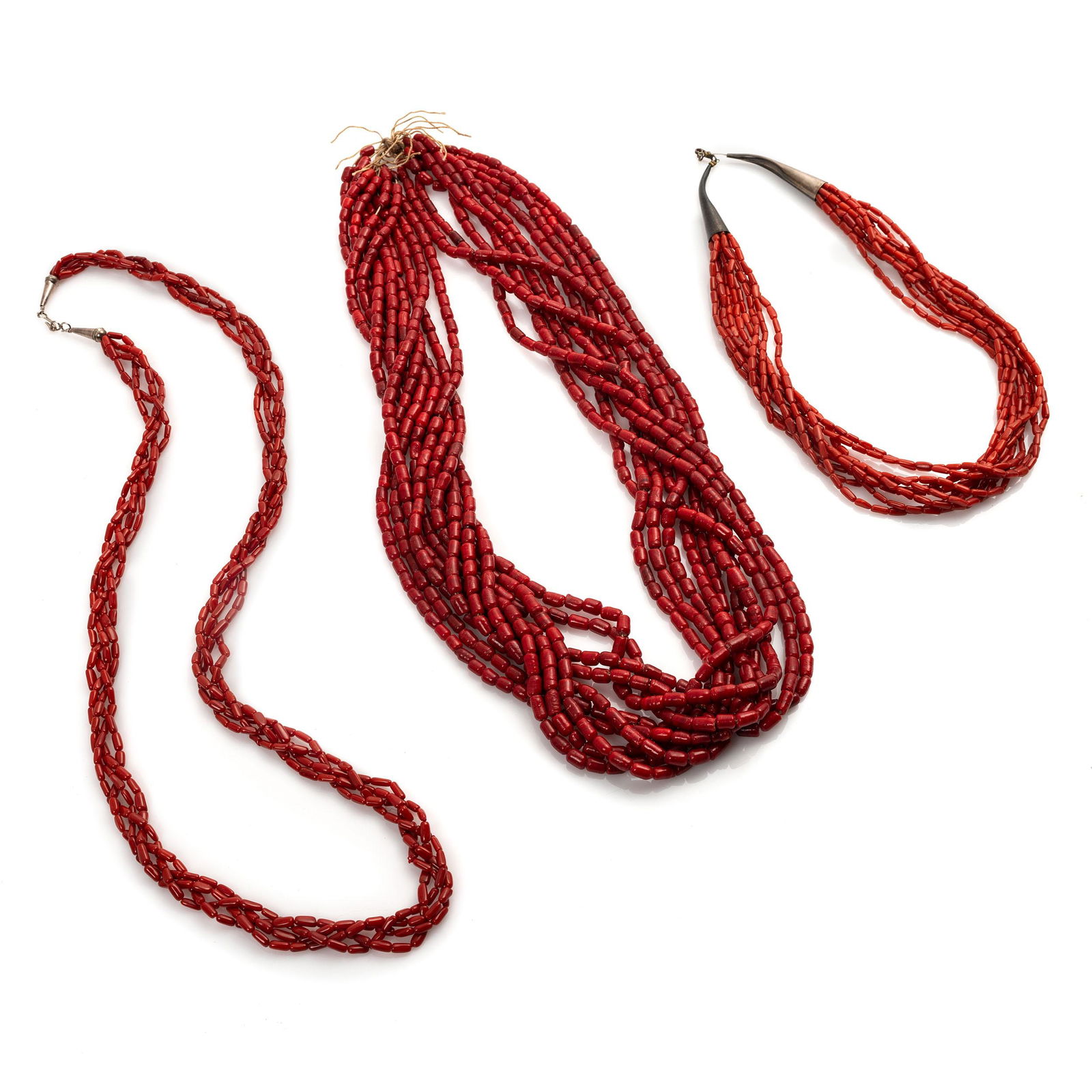 Three Pueblo Multi-Strand Corals Necklaces (1 of 1)
