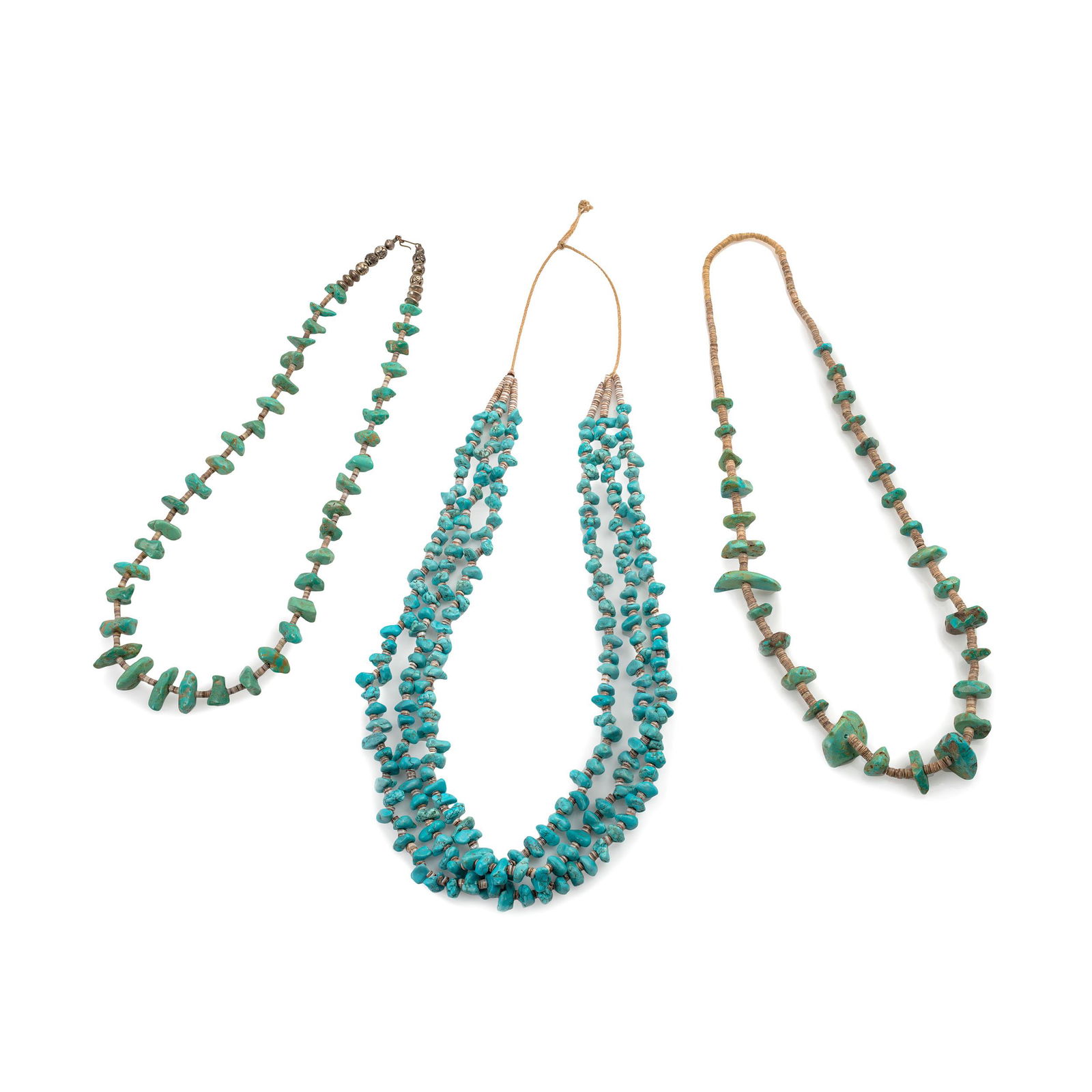 Pueblo-Style Turquoise Nugget and Heishi Necklaces (1 of 2)