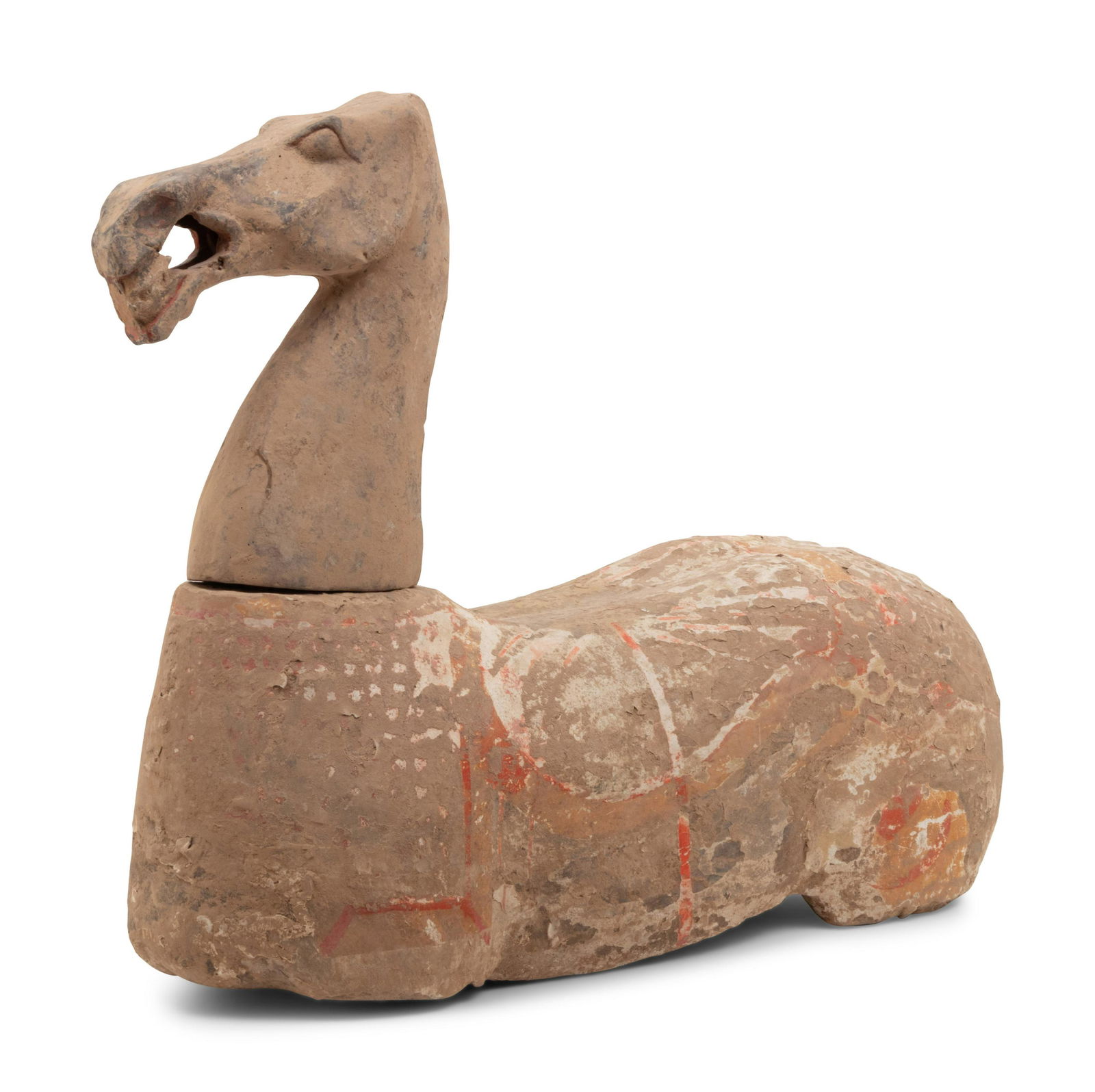A Chinese Pottery Figure of a Recumbent Horse (1 of 3)