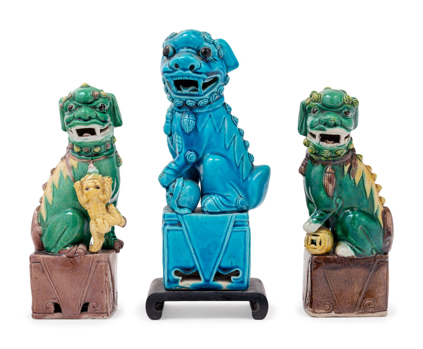 Three Chinese Porcelain Figures of Fu Lions (1 of 4)