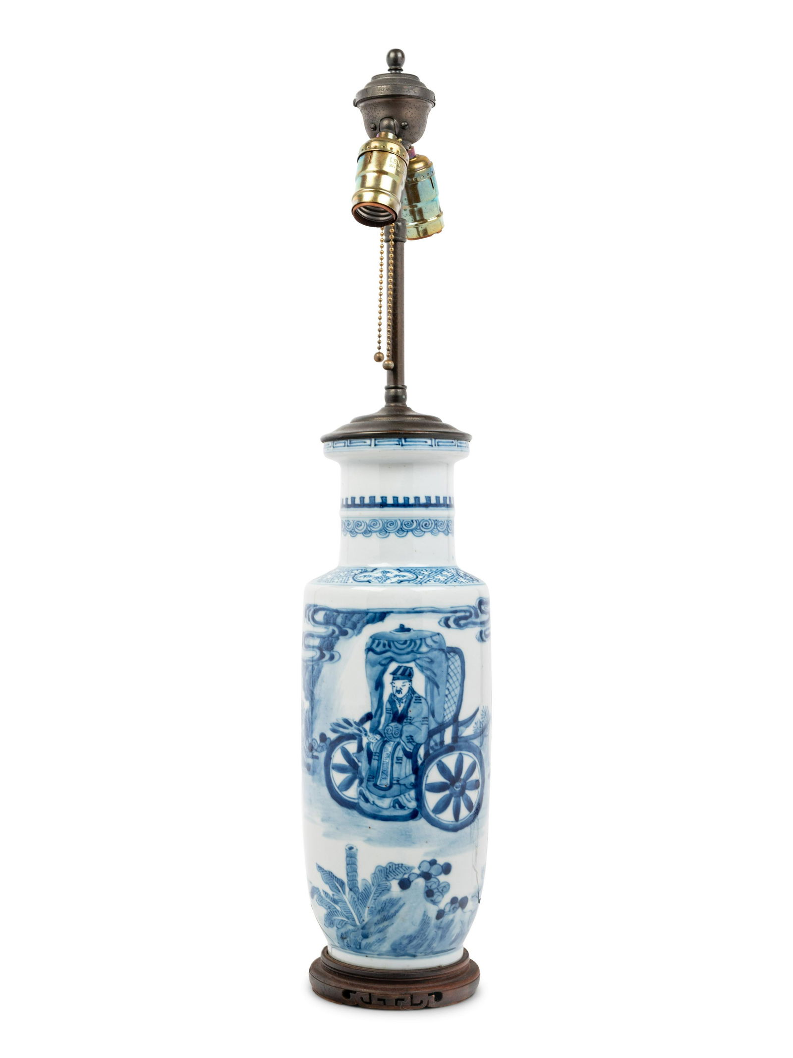 A Chinese Blue and White Porcelain Rouleau Vase (1 of 7)