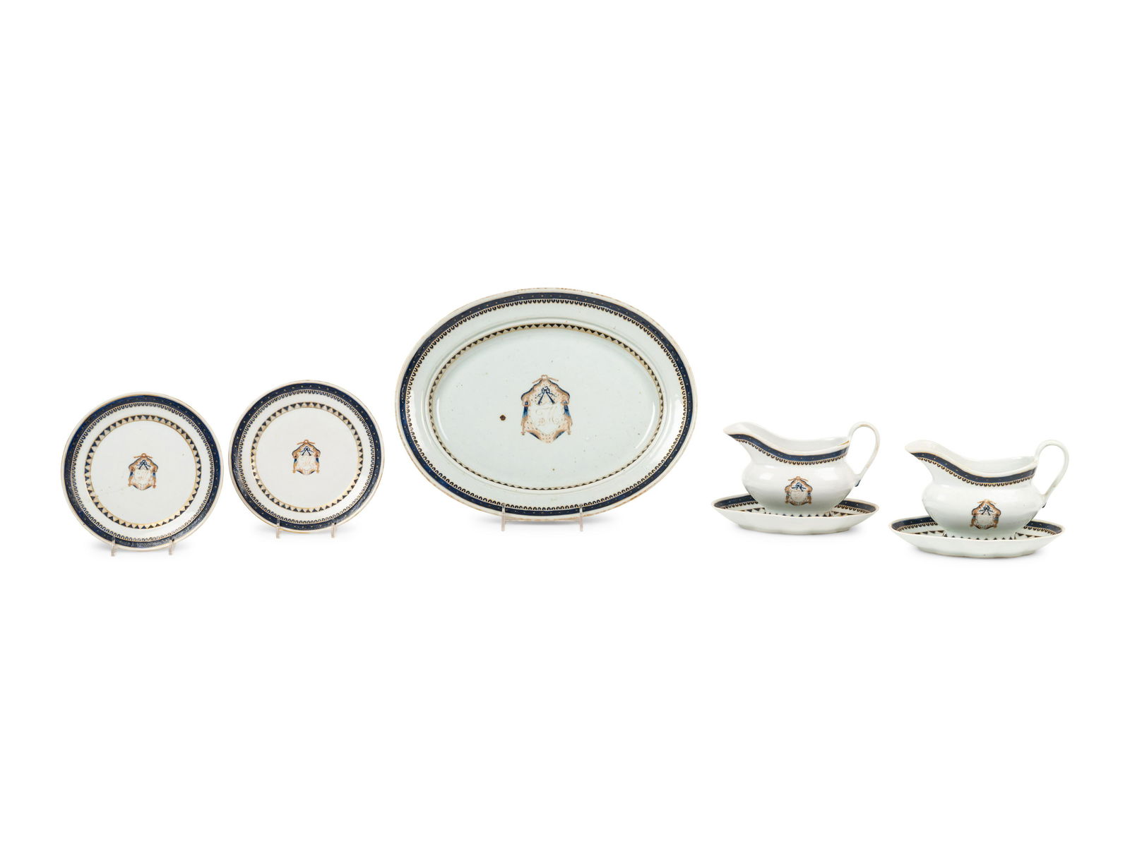 Seven Chinese Export Armorial Porcelain Articles (1 of 6)