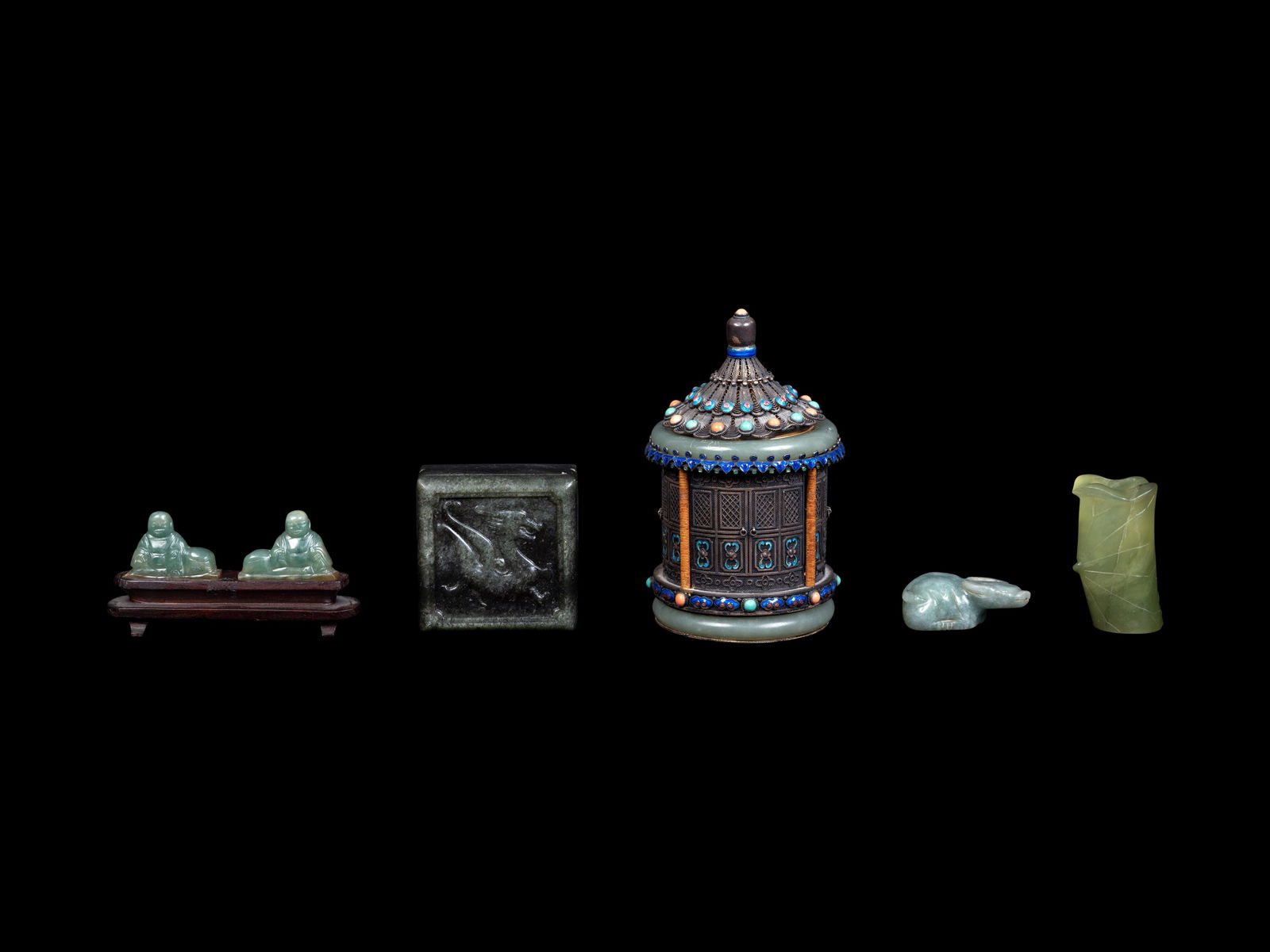 Six Chinese Jade and Jadeite Articles (1 of 6)
