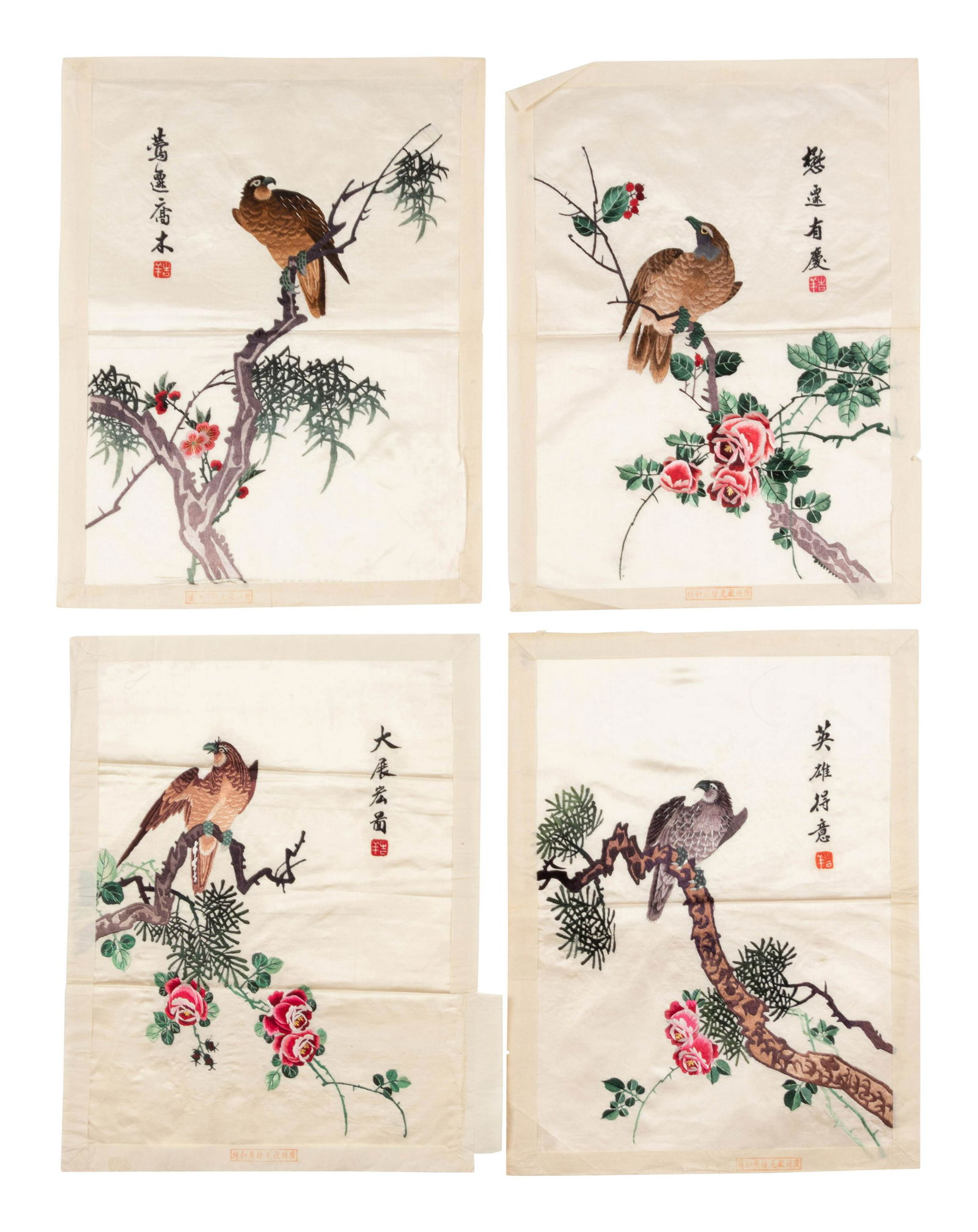 Four Chinese Silk Panels (1 of 4)