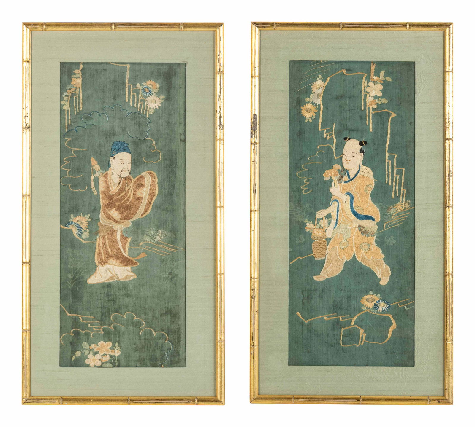 Two Chinese Embroidered and Woven Silk Panels (1 of 5)