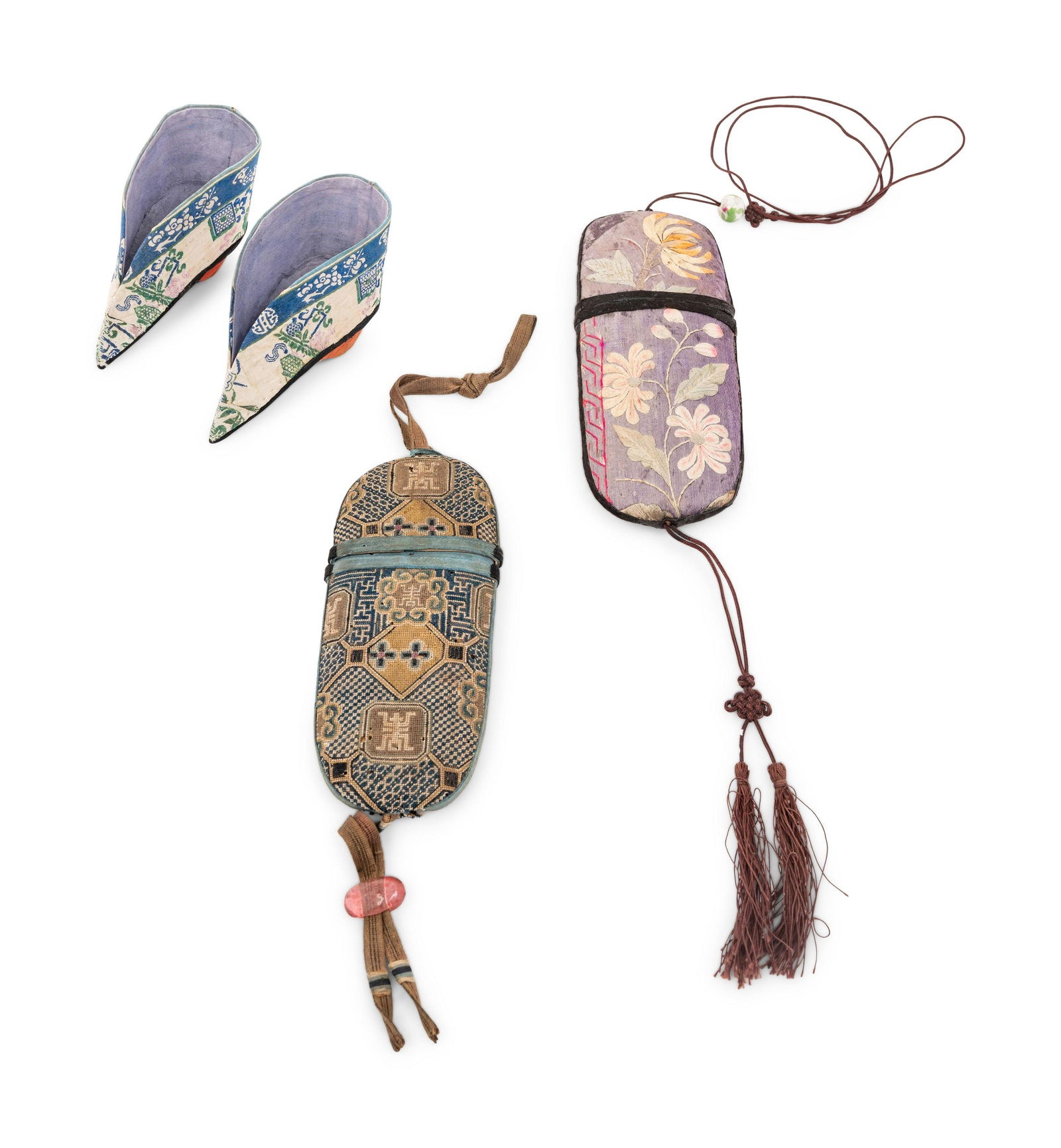 Four Chinese Embroidered Silk Articles (1 of 4)