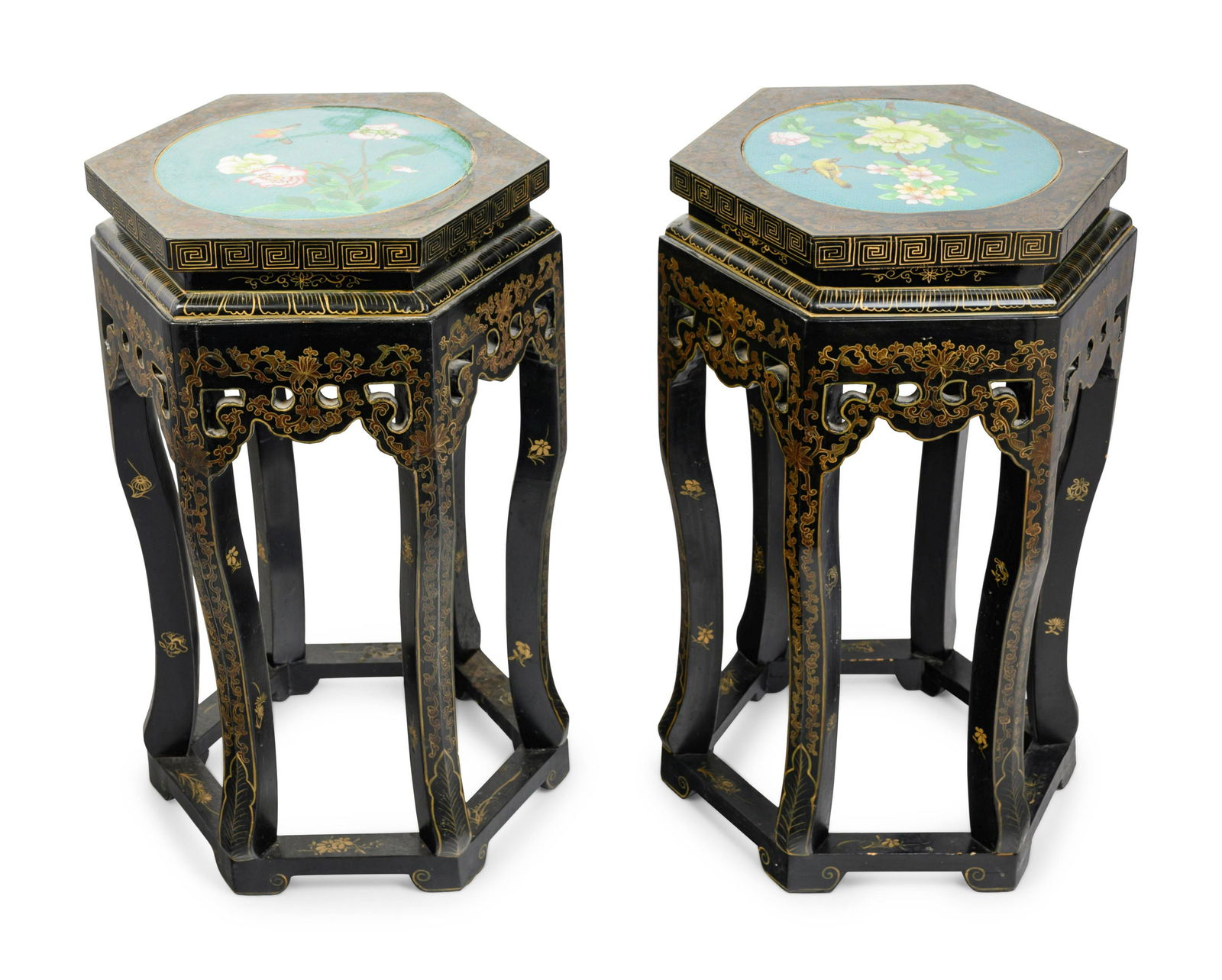 A Pair of Chinese Export Black and Gilt Lacquered Side (1 of 5)