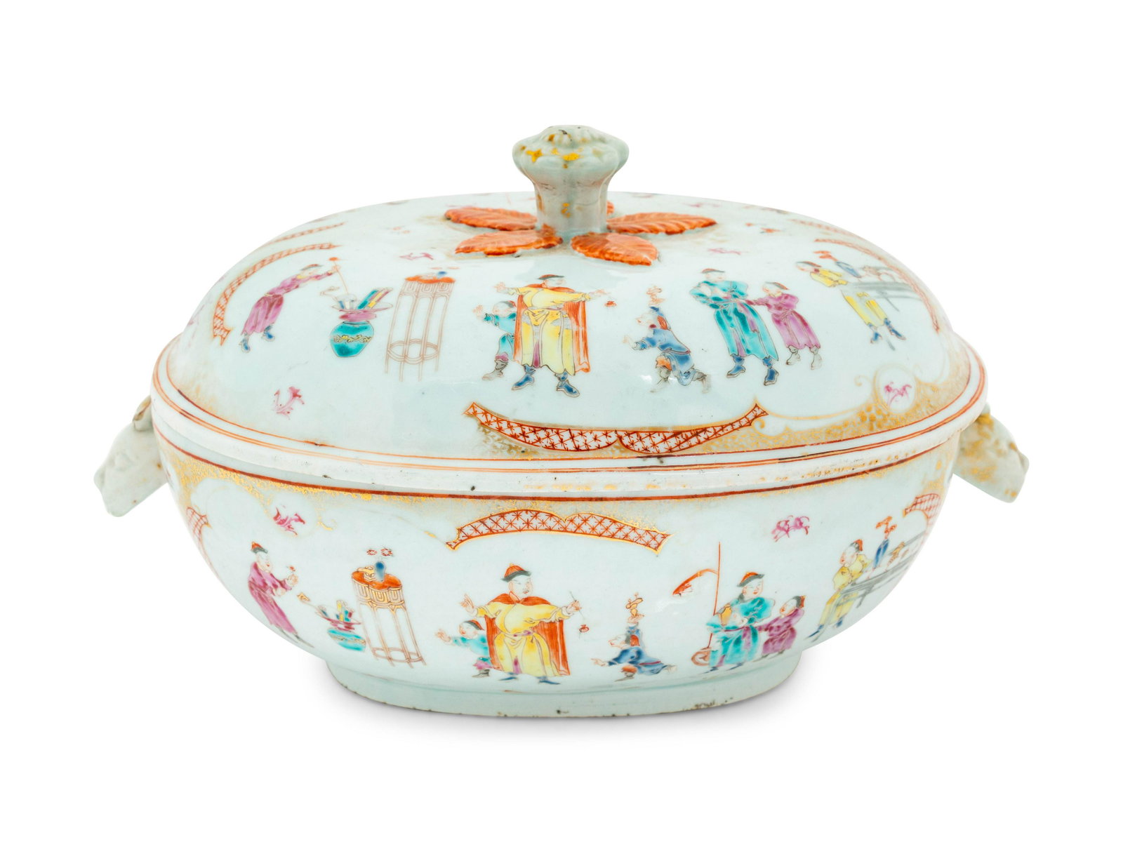 A Chinese Export Porcelain Tureen height 8 x length 14 (1 of 3)