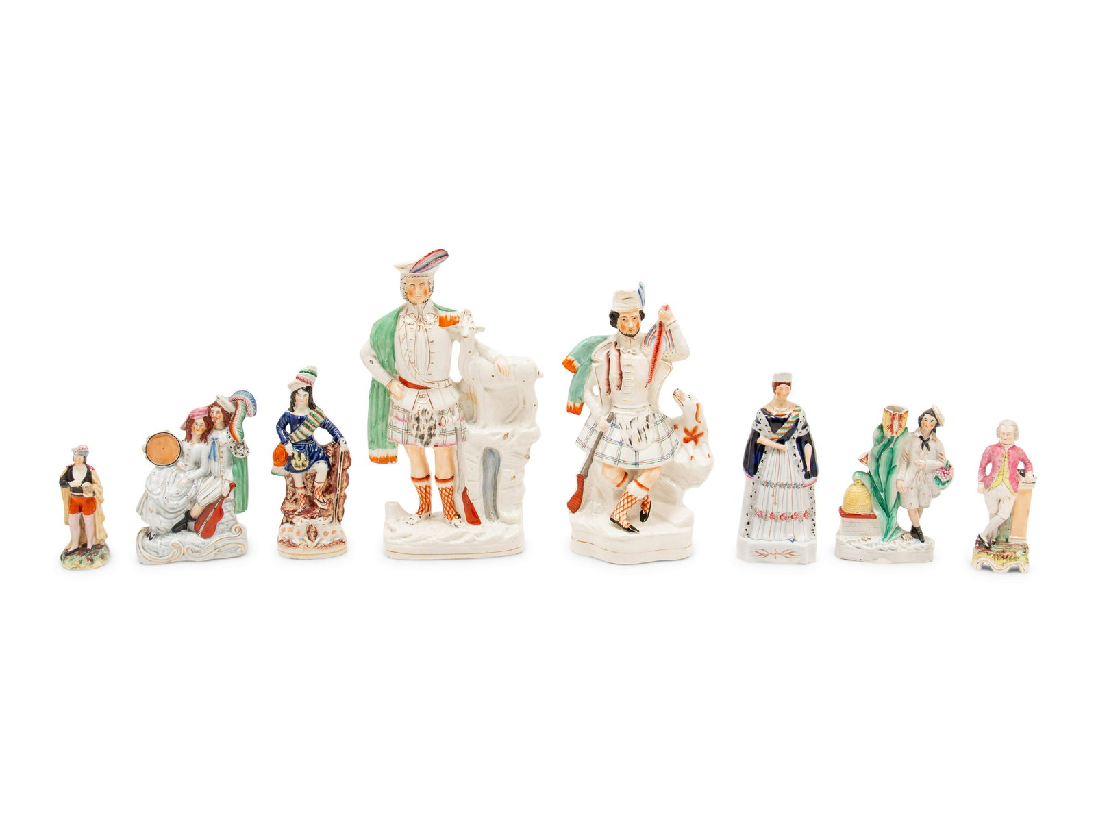 A Group of Eight Staffordshire Figures largest height (1 of 5)