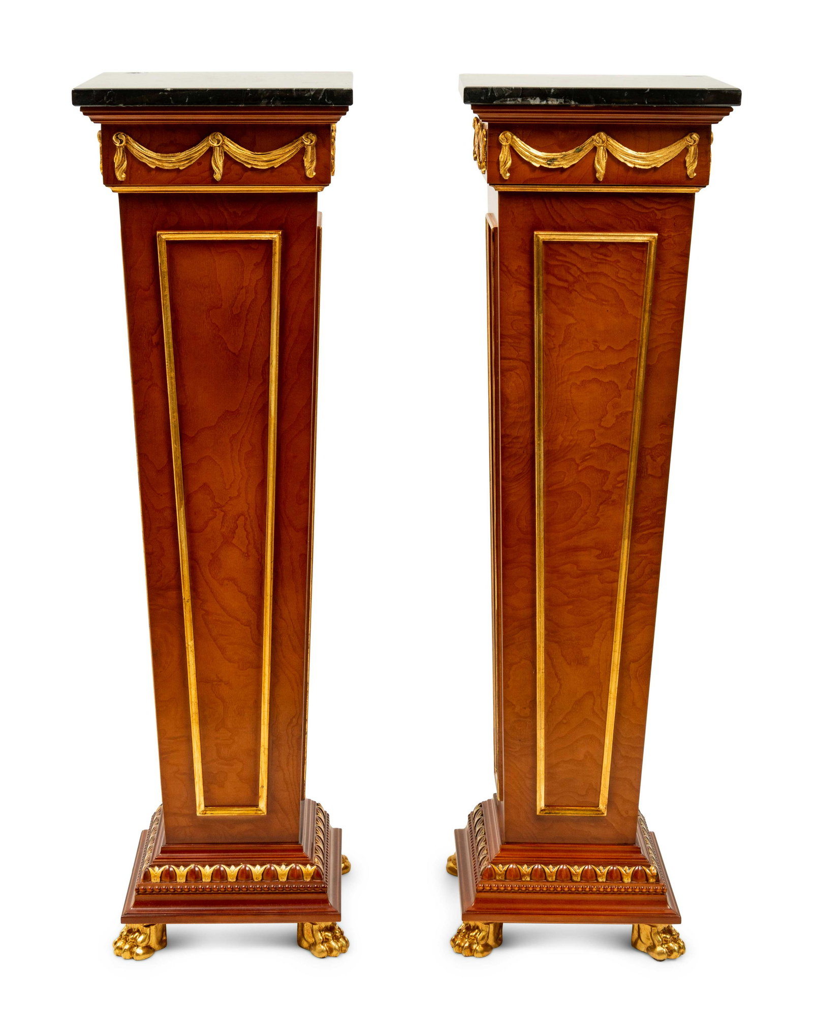 A Pair of Regency Style Parcel Gilt Pedestals height 40 (1 of 2)