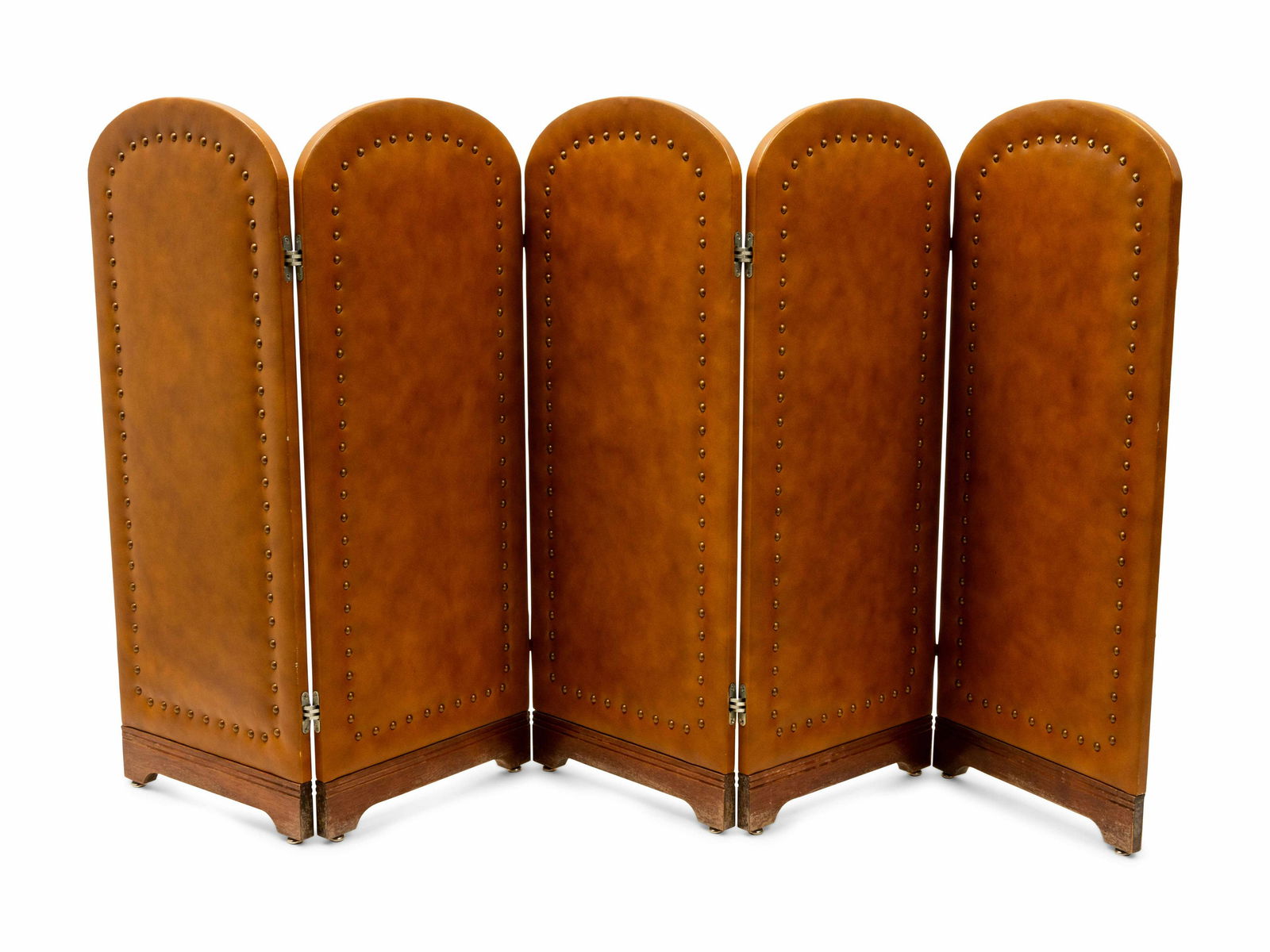 A Pair of Leather Folding Screens each panel height 40 (1 of 4)