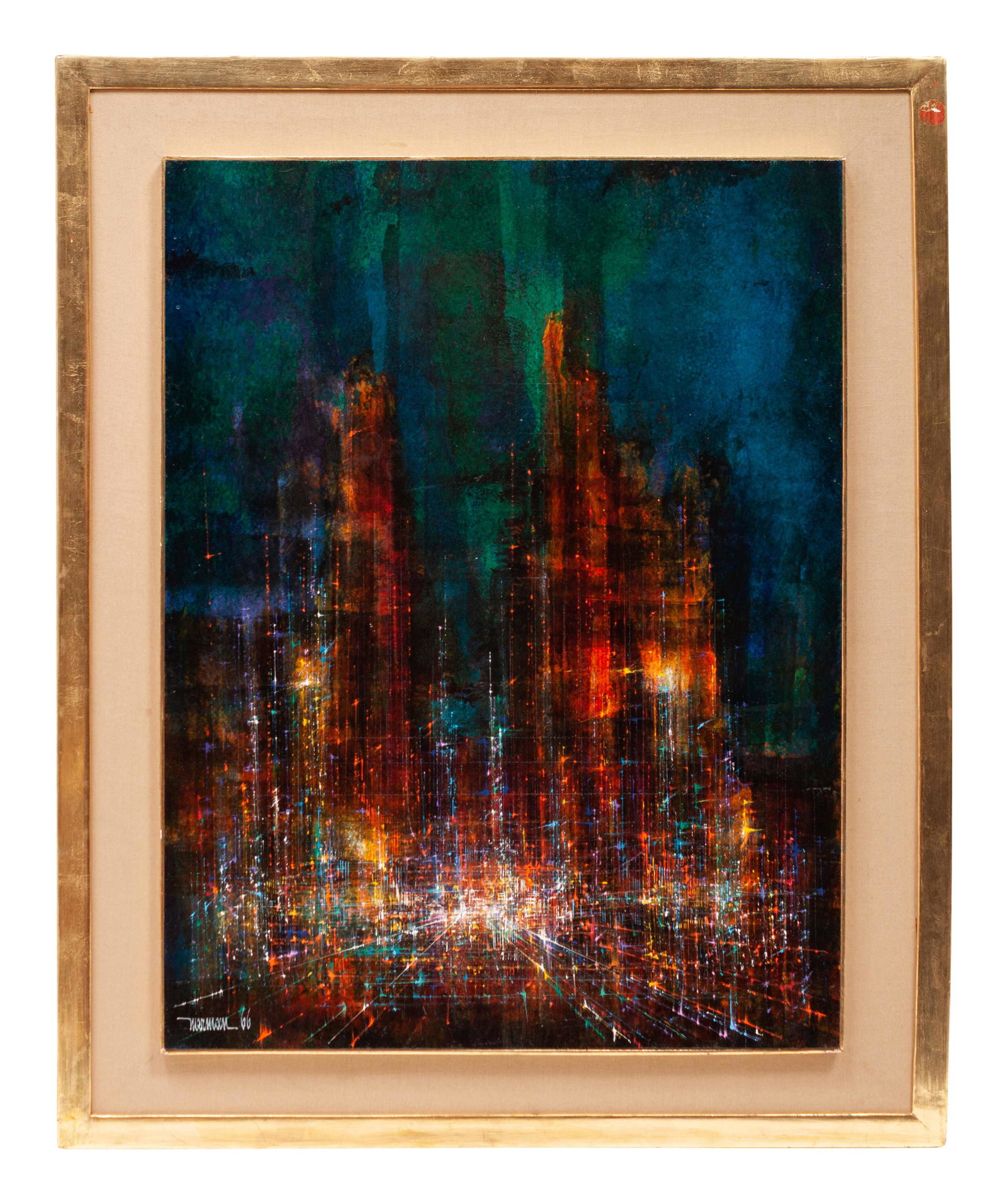 Leonardo Nierman (Mexican, b. 1932) Prismatic City, (1 of 3)