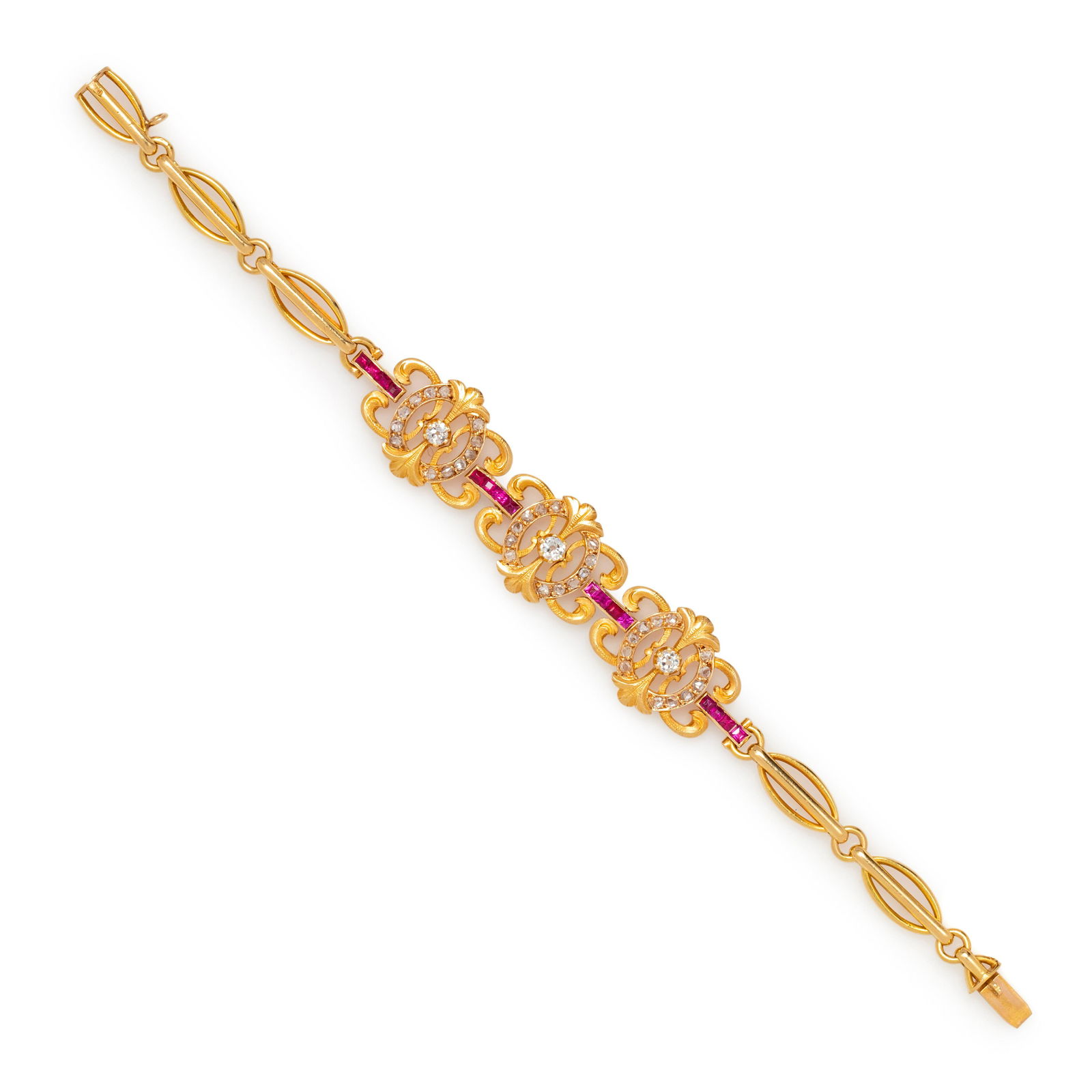 YELLOW GOLD, DIAMOND AND RUBY BRACELET   (1 of 2)