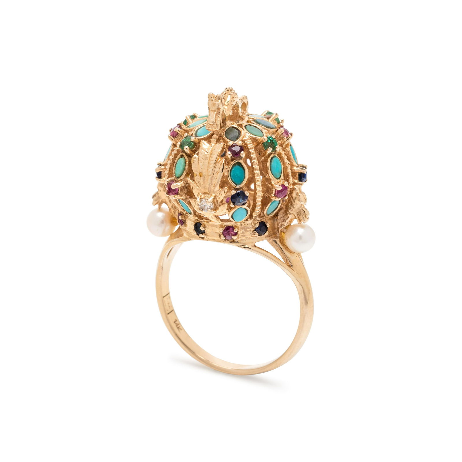 YELLOW GOLD AND MULTIGEM RING (1 of 4)
