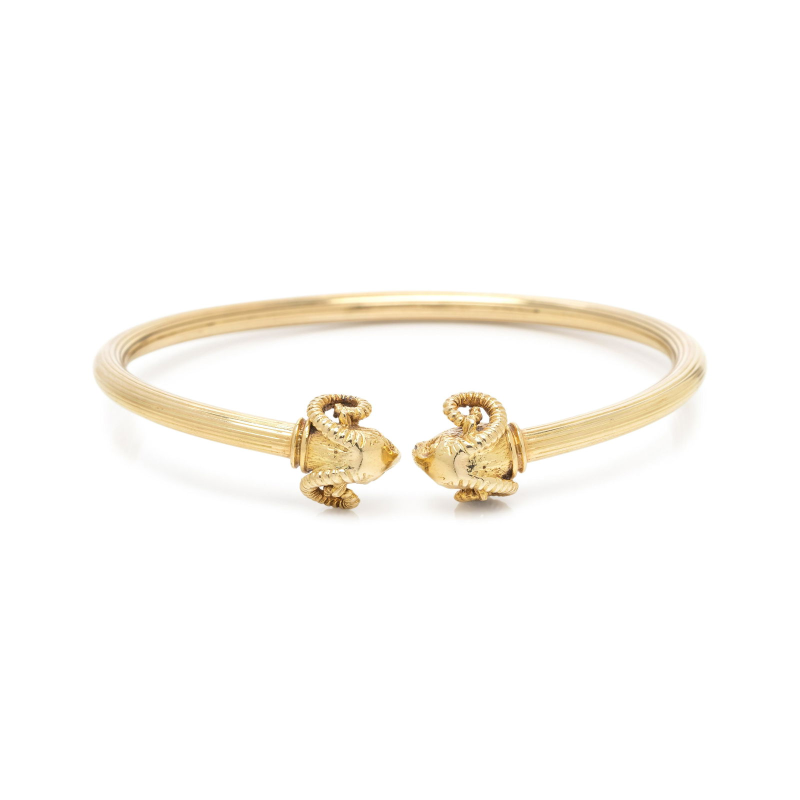 YELLOW GOLD RAM'S HEAD CUFF BRACELET (1 of 2)