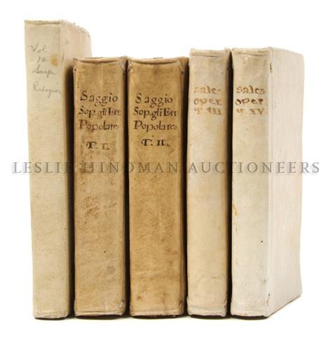 (PHYSICS) A group of 20 volumes pertaining to natu: (PHYSICS) A group of 20 volumes pertaining to natural philosophy, physics and metaphysics. Elementi di fisica sperimentale. By Giuseppe Saverio Poli. Napoli: Gavinetto Letterario, 1837. Vols. 4 and 5.