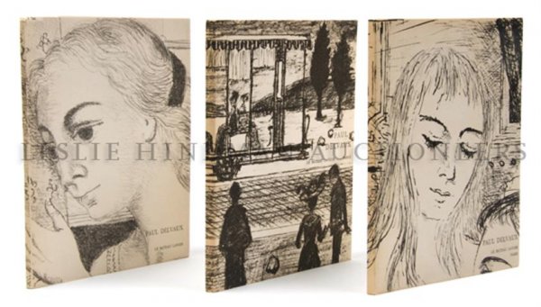 DELVAUX, PAUL. [Cahier No. 1, No. 2 and No. 3]. Pa: DELVAUX, PAUL Paul Delvaux. [Cahiers]. Paris: Le Bateau Lavoir, 1966-1972. 3 vols., comprising [Cahier No. 1]: Dessins et lithographies, Cahier No. 2: Dessins et gravures 1966-1969,</