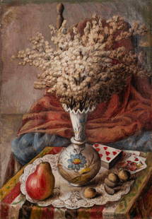 Lucile Blanch (American, 1895-1981): Lucile Blanch (American, 1895-1981) The Wax Pear, 1924 oil on canvas signed Lucile Blanch and dated (lower right) 21 1/2 x 15 inches. Property from the Collection of Leonard Stark, Chicago, Illinois P