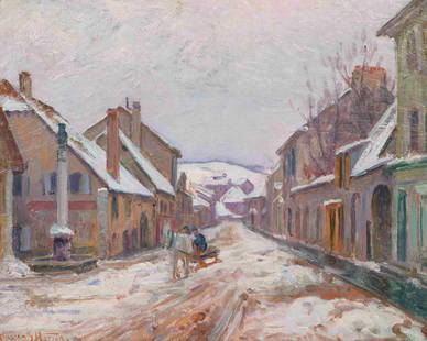 William Samuel Horton (American, 1865-1936): William Samuel Horton (American, 1865-1936) French Village oil on board signed William S. Horton (lower left) 14 1/2 x 18 1/4 inches. Property from the Collection of Leonard Stark, Chicago, Illinois