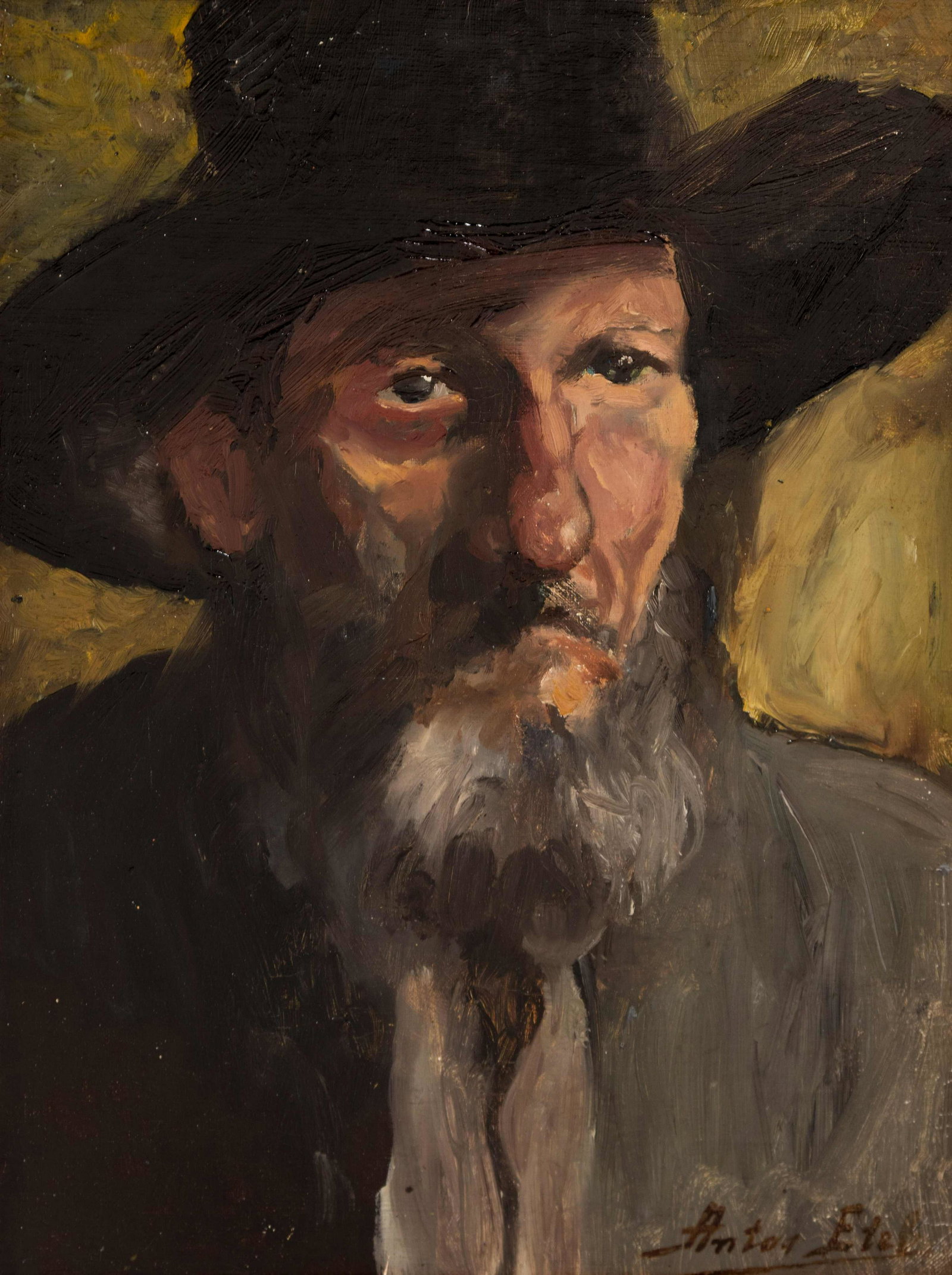 Continental School (Late 19th/Early 20th Century): Continental School (Late 19th/Early 20th Century) Portrait of a Man oil on panel signed Anton Etel (lower right) 15 1/2 x 11 1/2 inches (sight). Property from the Collection of William and Sharon Treu