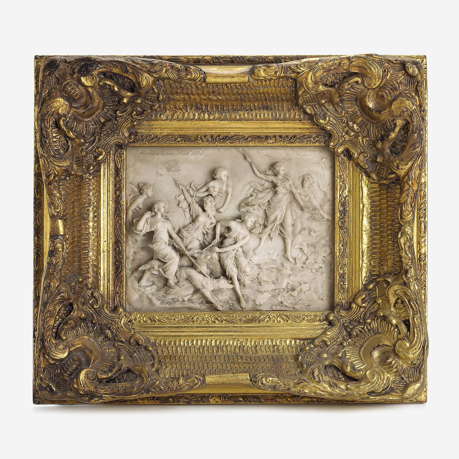 A French Composition Marble Wall Plaque After Martin (1 of 1)