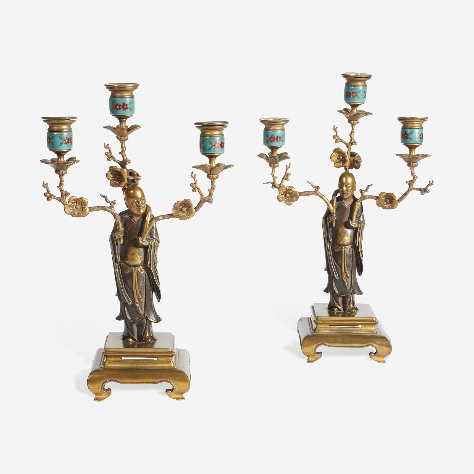 A Pair of French Enameled and Gilt Metal Figural (1 of 1)