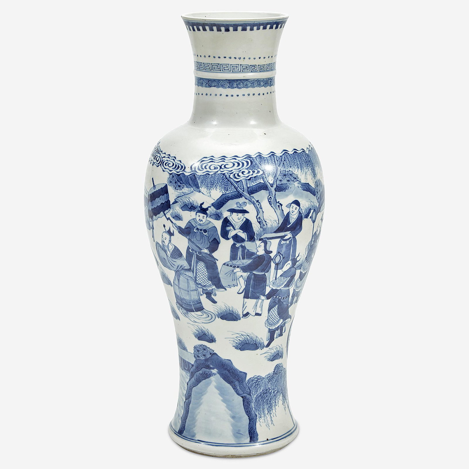 A Chinese Blue and White Porcelain Tall Baluster Vase (1 of 3)