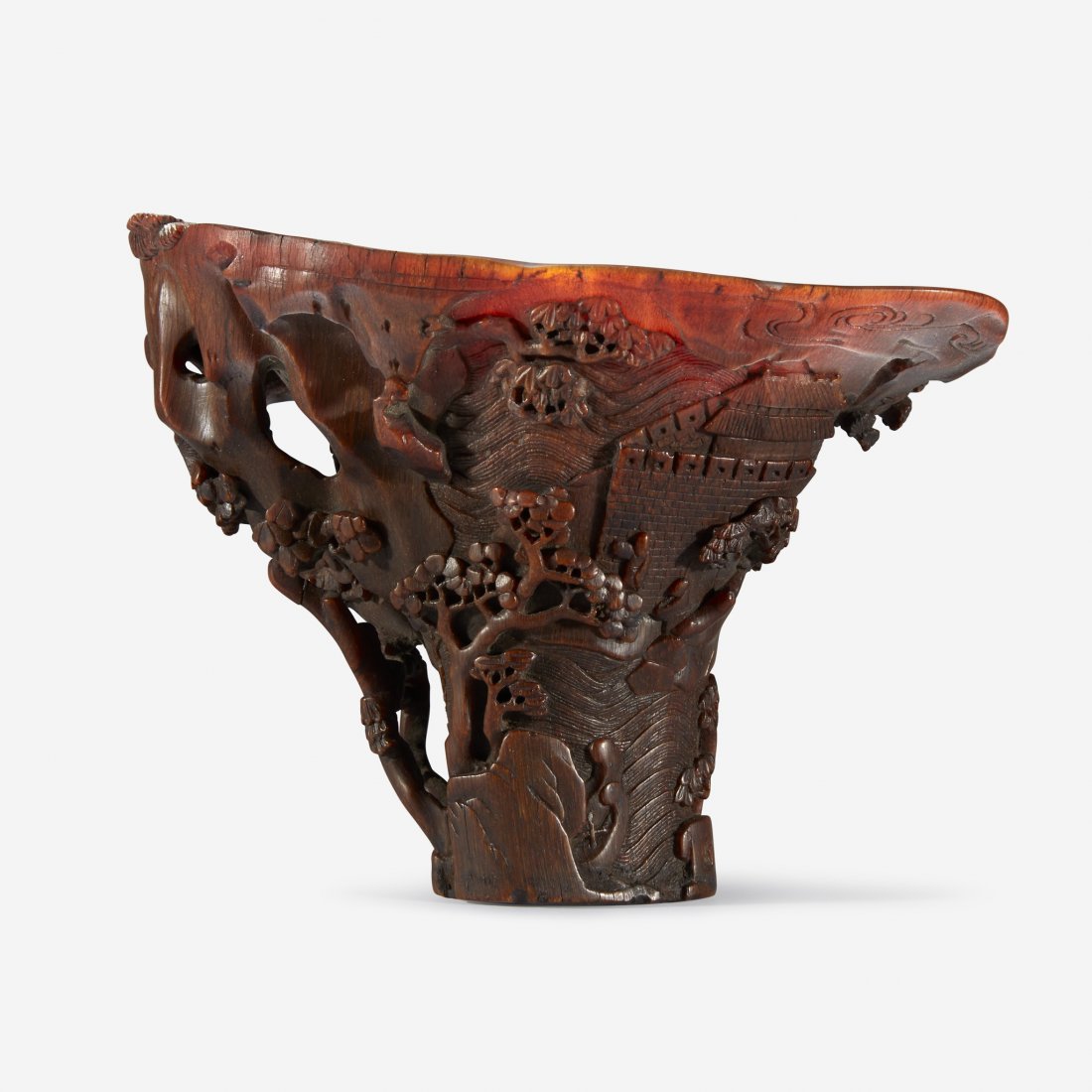 A Chinese Carved Rhinoceros Horn Libation Cup 17th/18th (1 of 4)